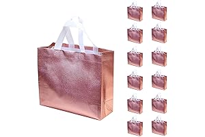 Set of 12 Glossy Reusable Gift Bags with Handles