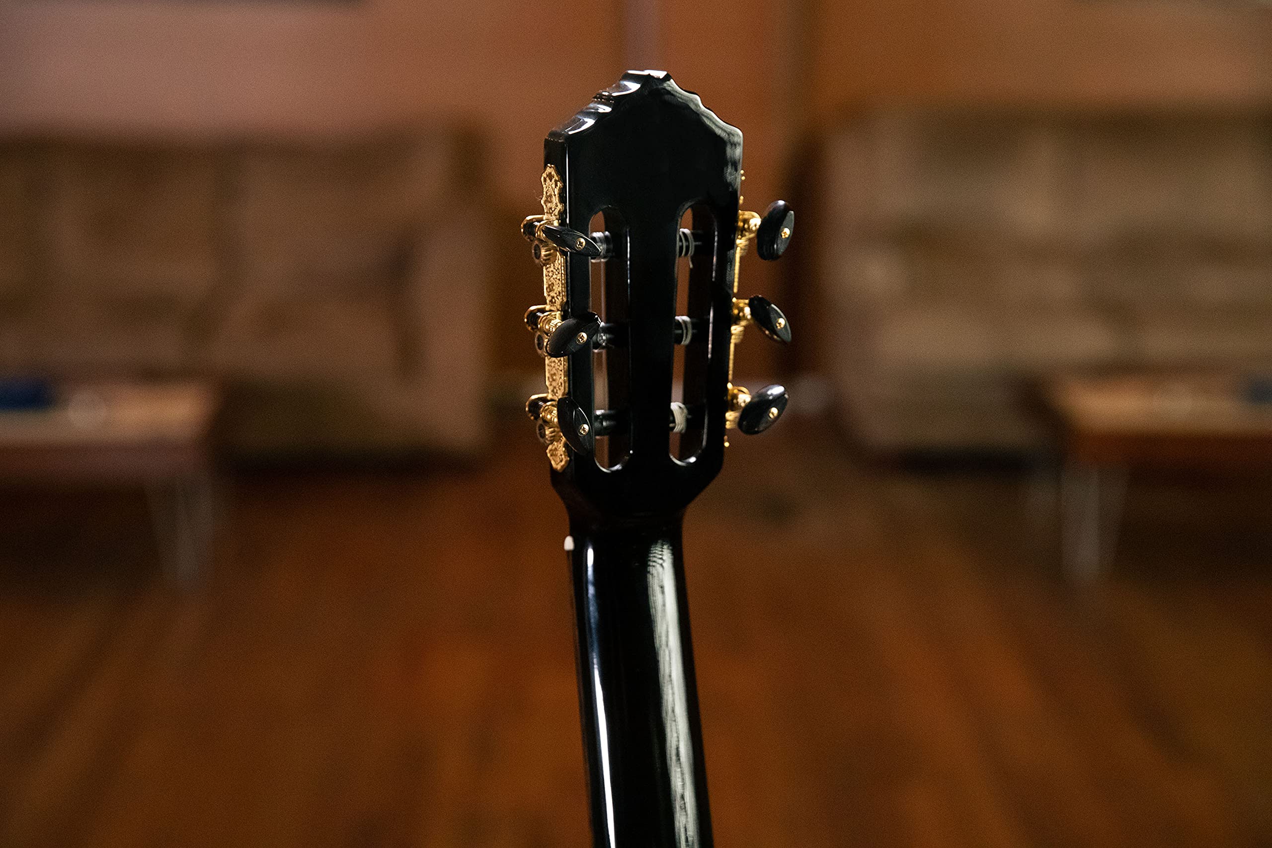 Ortega Classical Guitar Performer Series 4/4 Inclusive Custodia Manico Sottile Thinline Body - Nero (RCE138-T4BK)