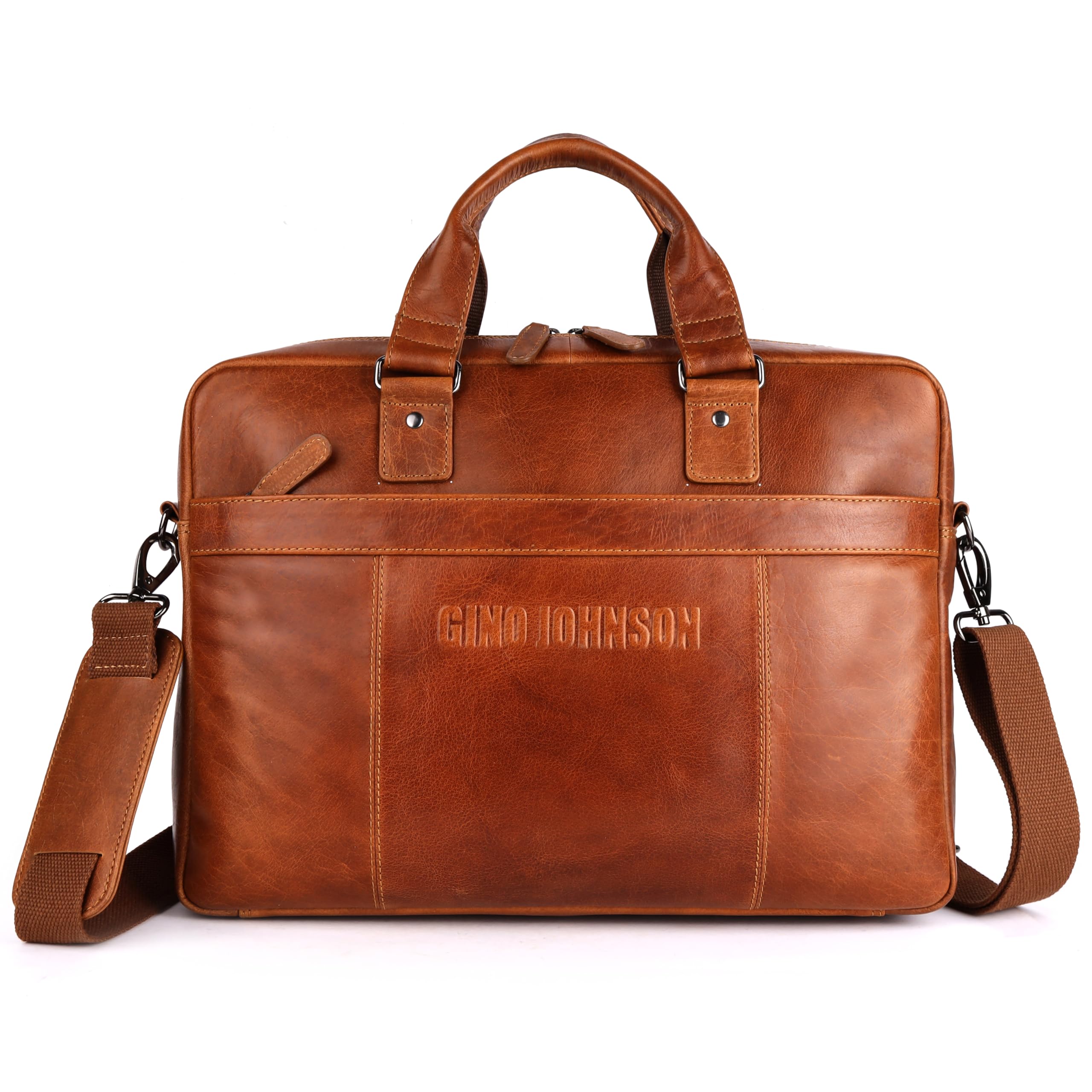 GINO JOHNSON Luxury Office Laptop Bag Briefcase Unisex-Italian Premium Pulup Genuine Leather Bag For Men Sling,Side,Messenger 14/15.6/16 Inch Macbook/Notebook/Laptop bag For Women &Trolley Strap (Tan) (B0CSPKB9WK) Amazon Price History, Amazon Price Tracker