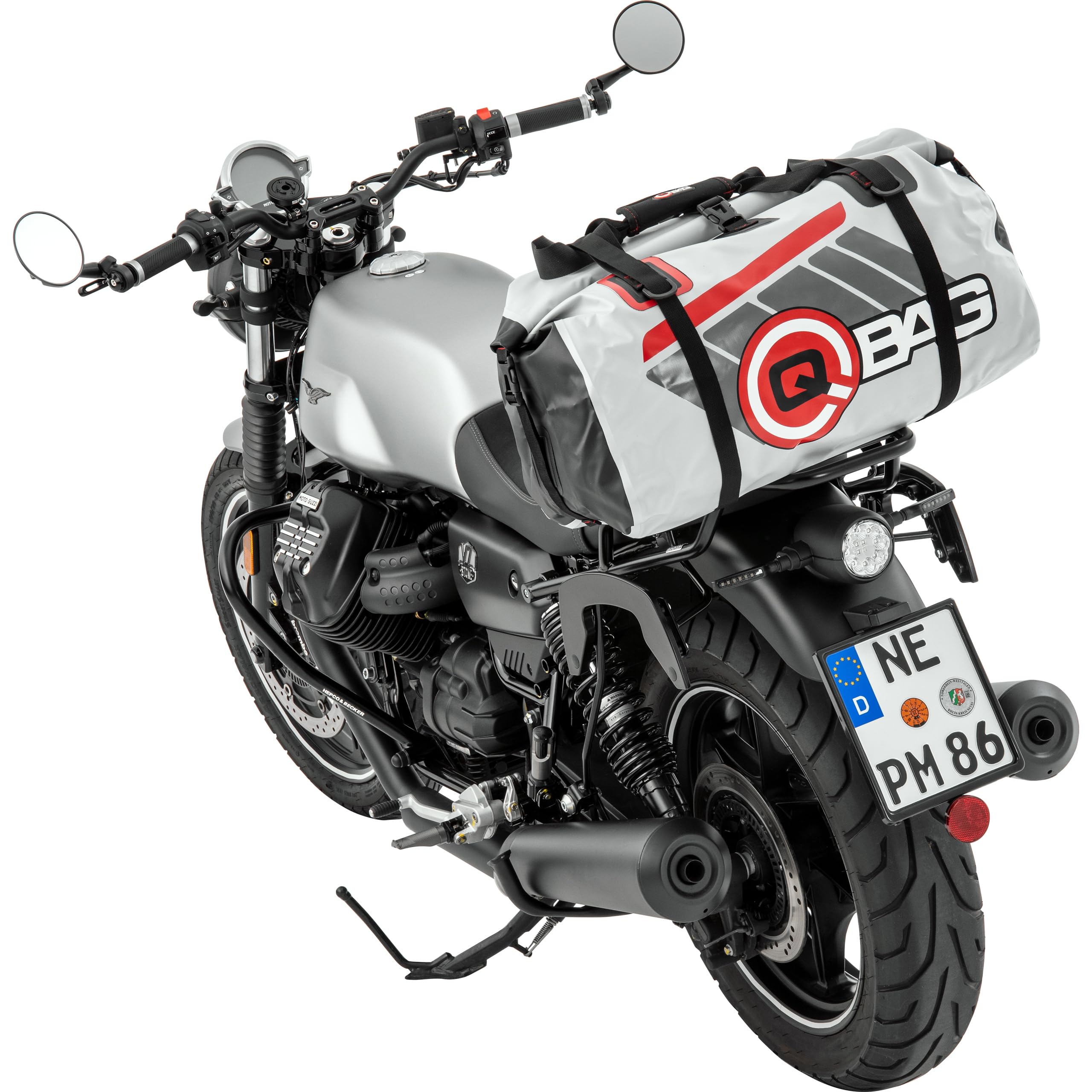 QBag Hecktasche/Gepäckrolle Wasserdicht für Motorrad - Duffel Bag 50L Roller, Boot, Fahhrad, Fahrrad