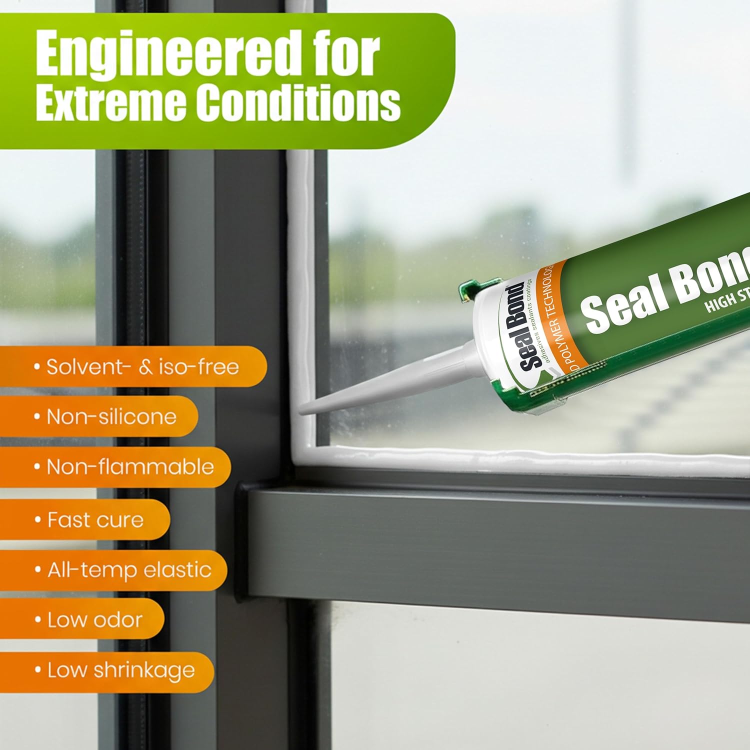 105 Adhesive Sealant – Marine/Industrial Grade, High Strength, UV Resistant, Flexible, Non-Flammable, Waterproof – Superior to Silicone – 10.1 oz – White
