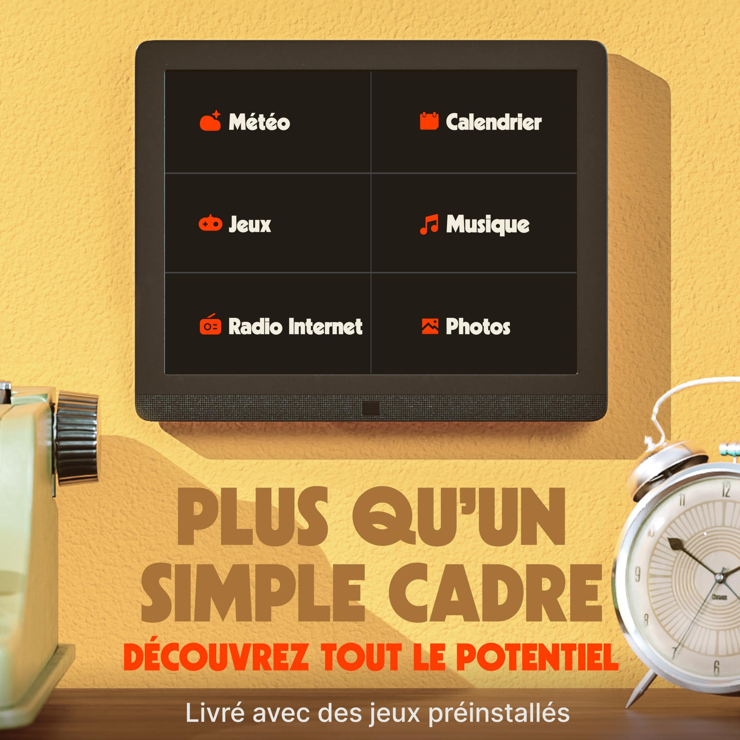 Pix Star Cadre Photo numérique WiFi 10 Pouces, partagez des vidéos et des Photos instantanément par e-Mail ou Application, détecteur de Mouvement, écran IPS, Configuration en Une Minute, très Cadeau