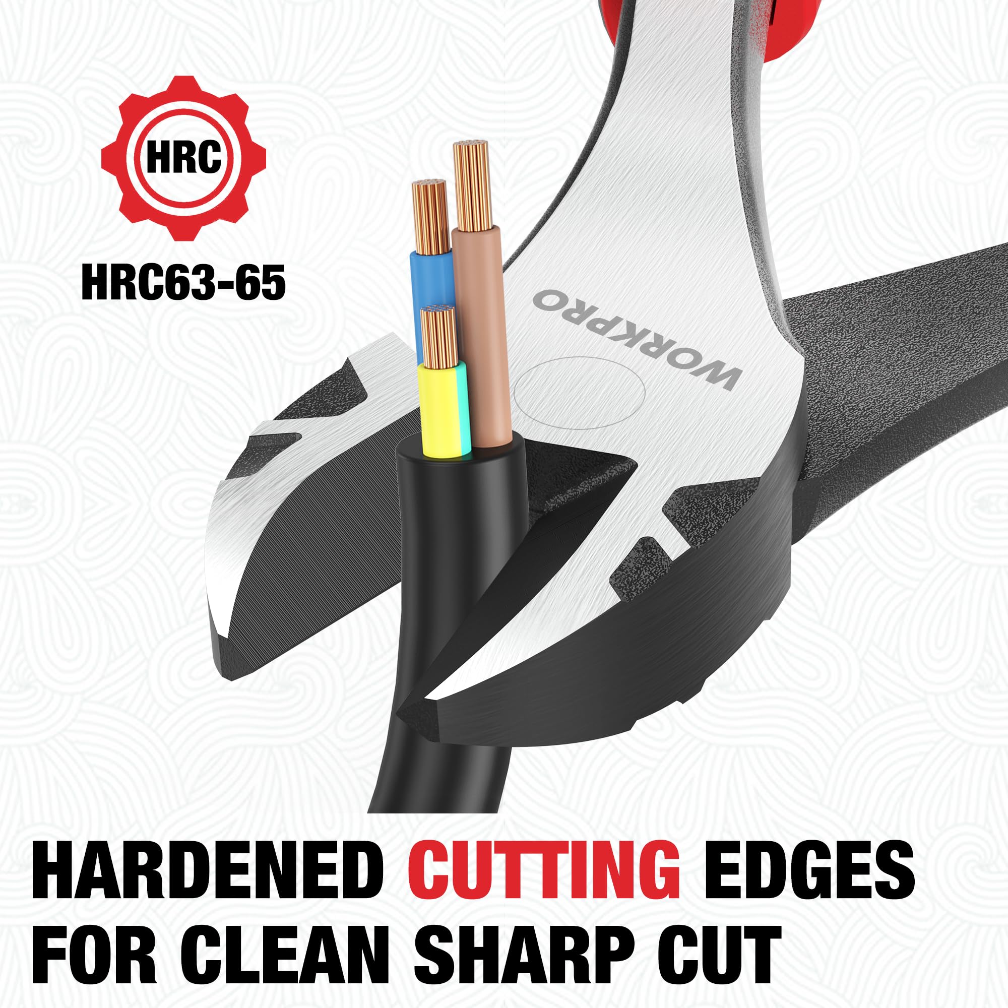 WORKPRO 8" Diagonal Pliers - Heavy Duty Cutters -5