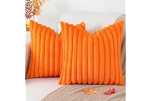 Striped Faux Fur Throw Pillow Covers