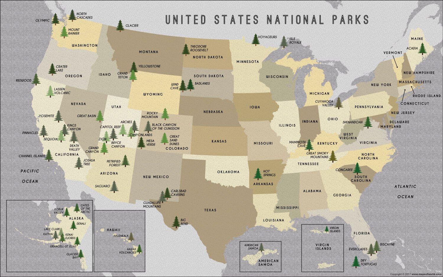 US National Parks Printable Map National Park Map National Parks Poster 