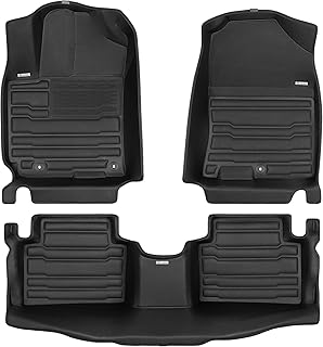 TuxMat - for Hyundai Kona 2018-2023 Models - Custom Car Mats - Maximum Coverage, All Weather, Laser Measured - This Full Set Includes 1st and 2nd Rows