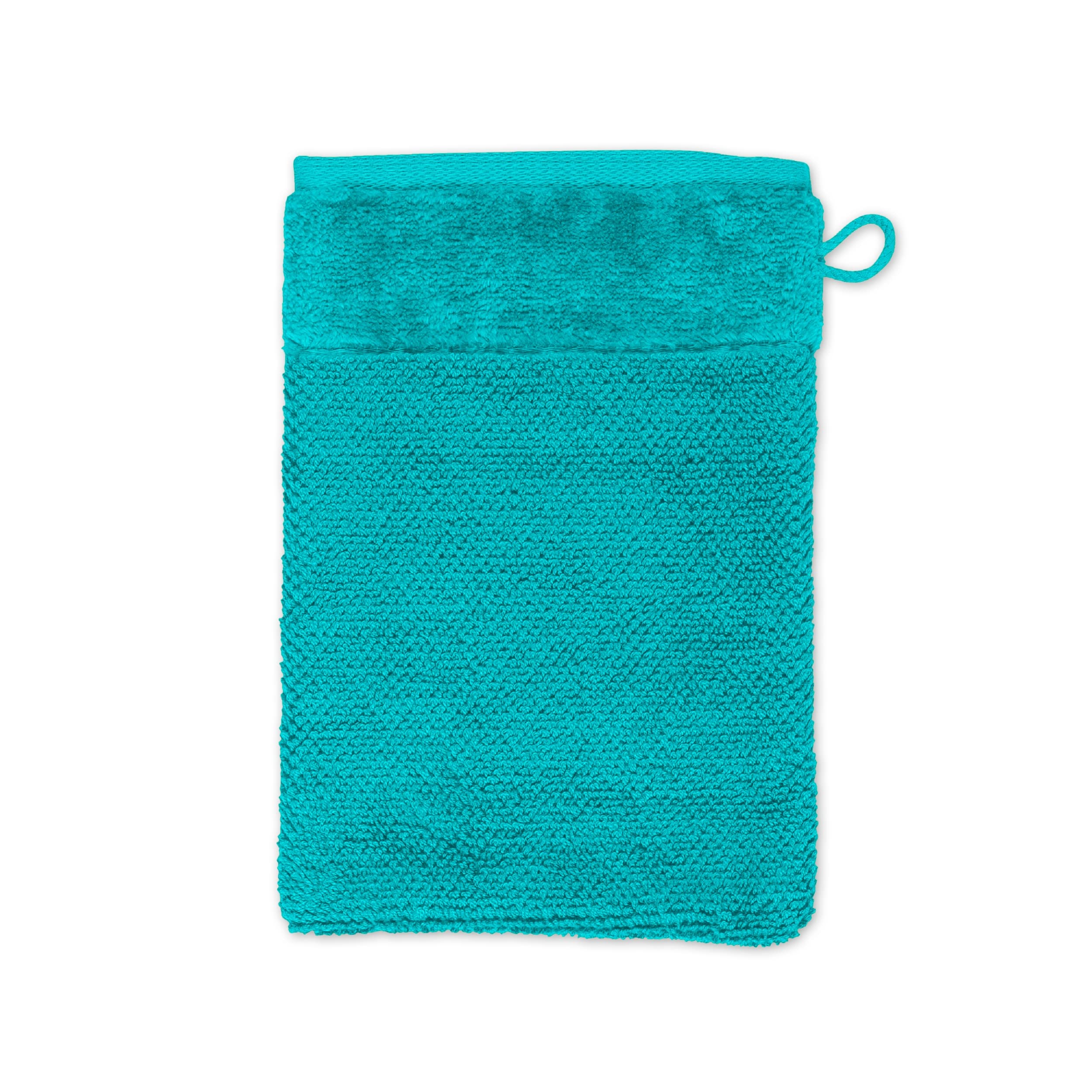 Möve Bamboo Luxe Waschhandschuh 15 x 20 cm aus 60% Baumwolle / 40% Viskose aus Bambus-Zellstoff, Ocean