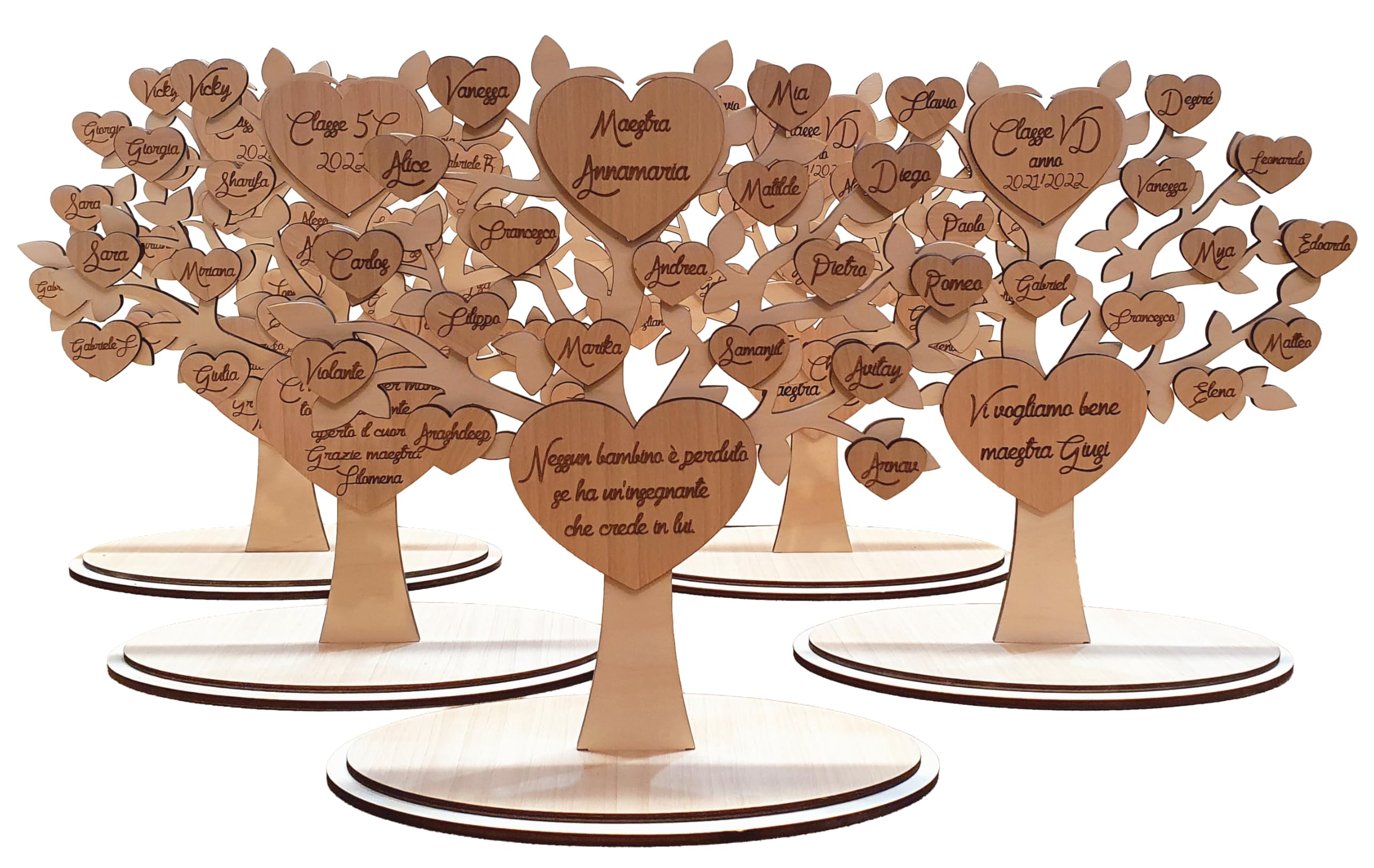 Albero della vita in legno con dedica personalizzata e nomi - regalo maestre nido, materna elementari, mamma, compleanno, nozze d'oro, cresima, comunione- idee idea regalo personalizzato