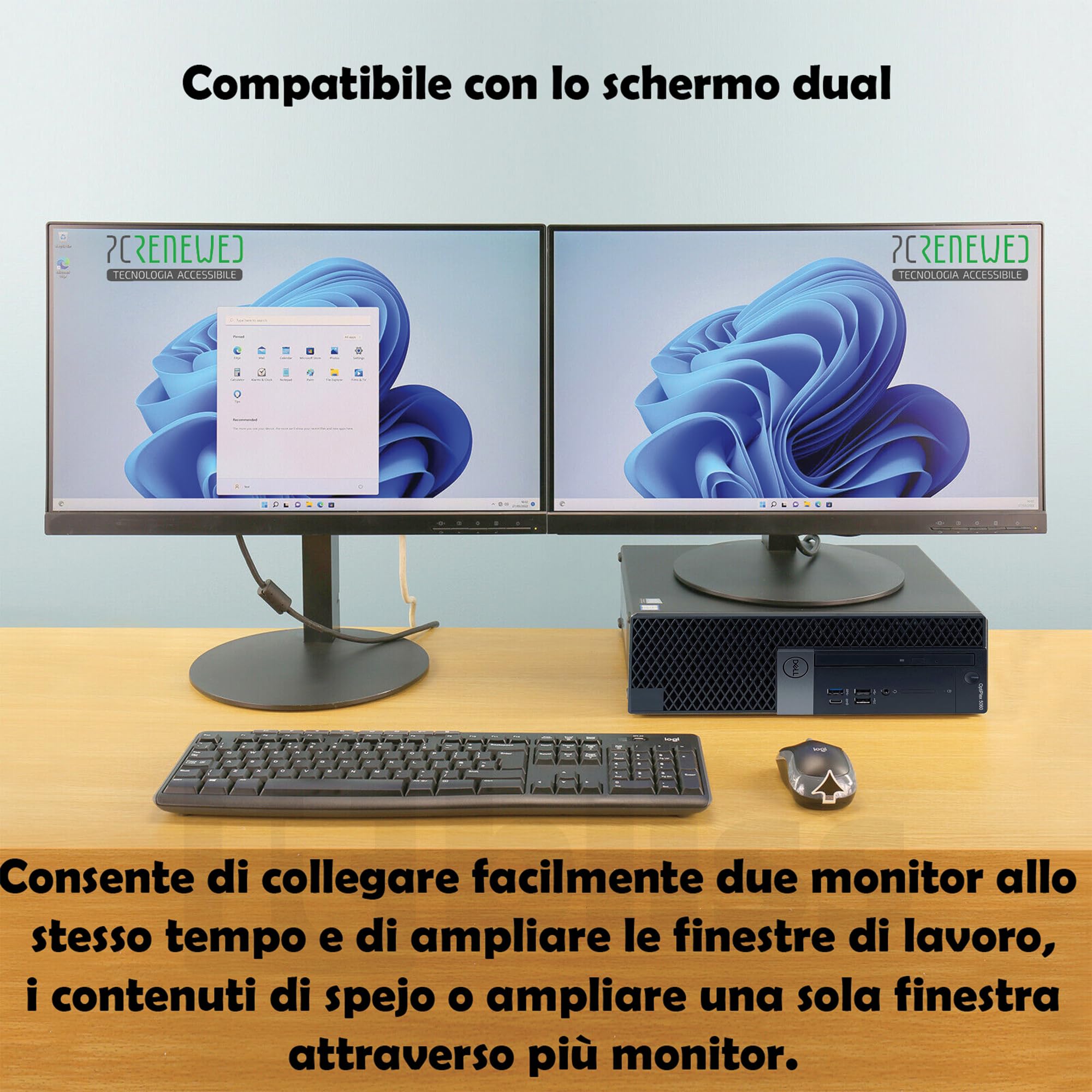 PC Fisso Ricondizionato i7 8700 fino a 4.6GHz | Monitor 27" DELL | 32GB RAM | DVD -RW | 1TB SSD | PC Desktop Ufficio | Windows 11 Pro + Office 2021 | Mouse e Tastiera Wireless