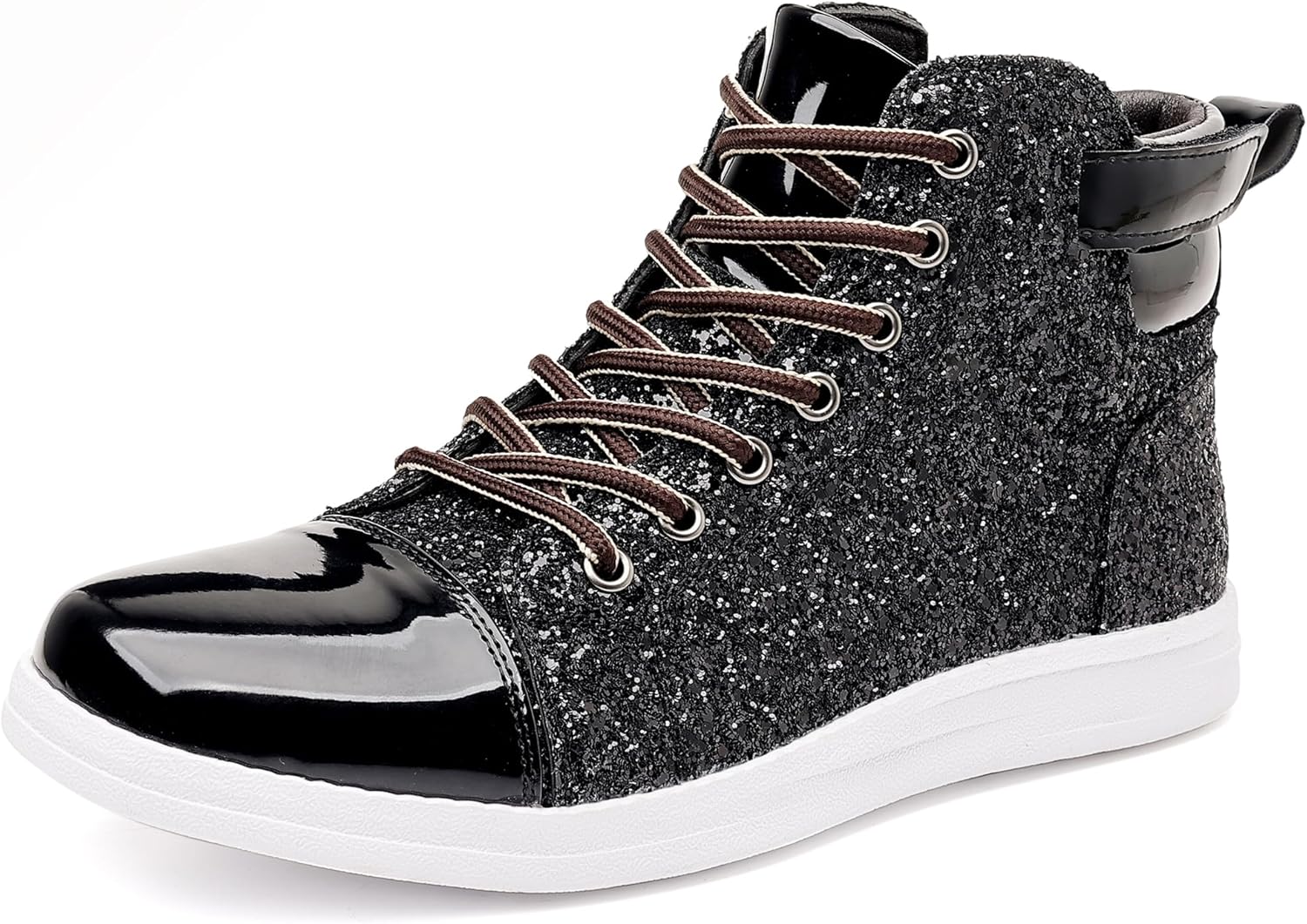 Trsorini Men's High-top Sneakers - Sparkly Bling Design