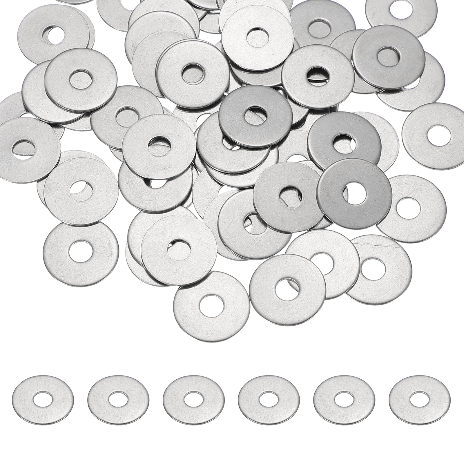 PATIKIL M6 x 22mm Metal Screw Washers Set, 66Pcs 304 Stainless Steel Flat Washers for Screws Bolts Factories Home Outdoor Projects