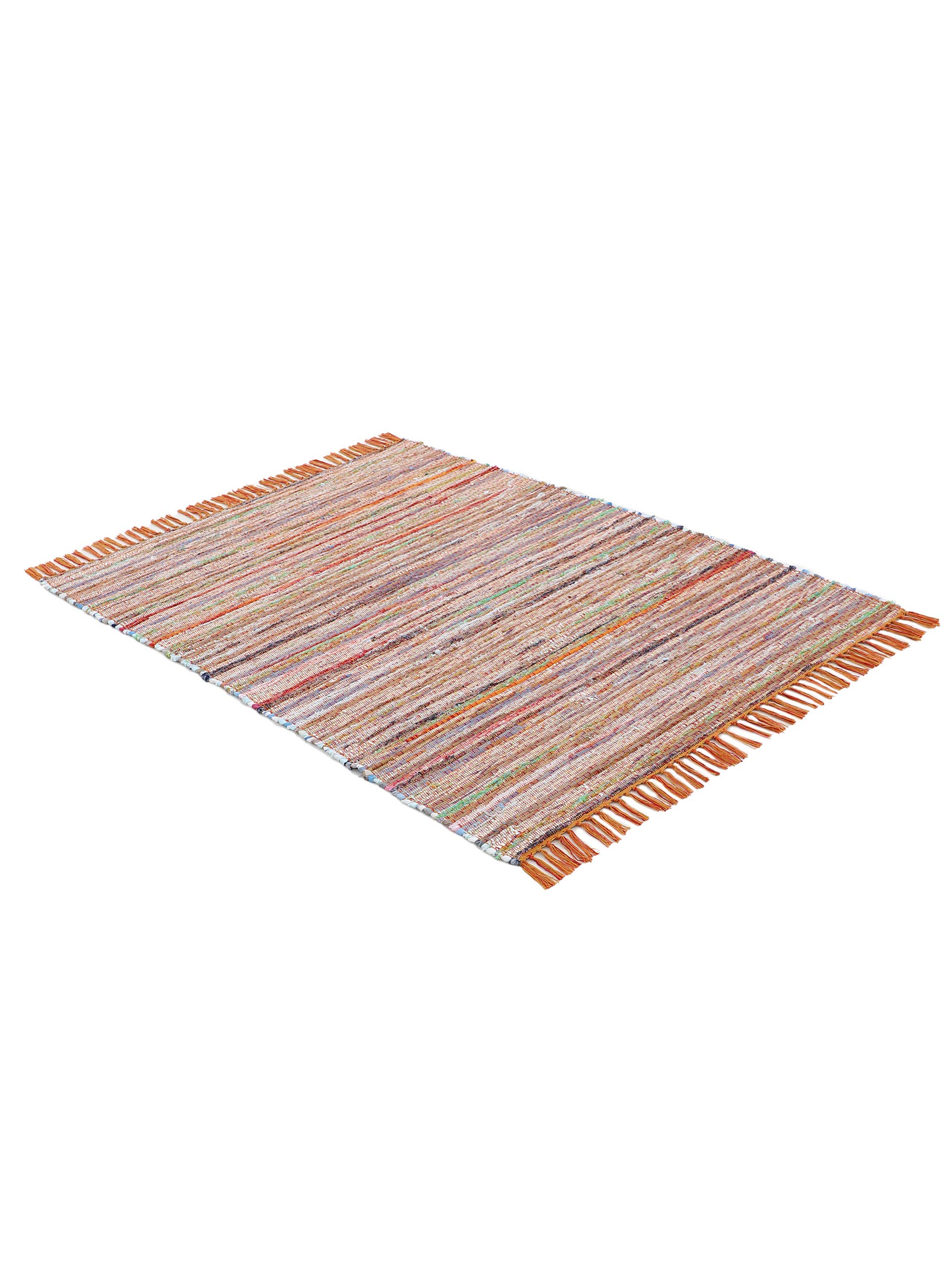 carpetfine Tappeto a tessitura Kilim Chindi Arancio 140x200 cm | Tappeto moderno per soggiorno e camera da letto