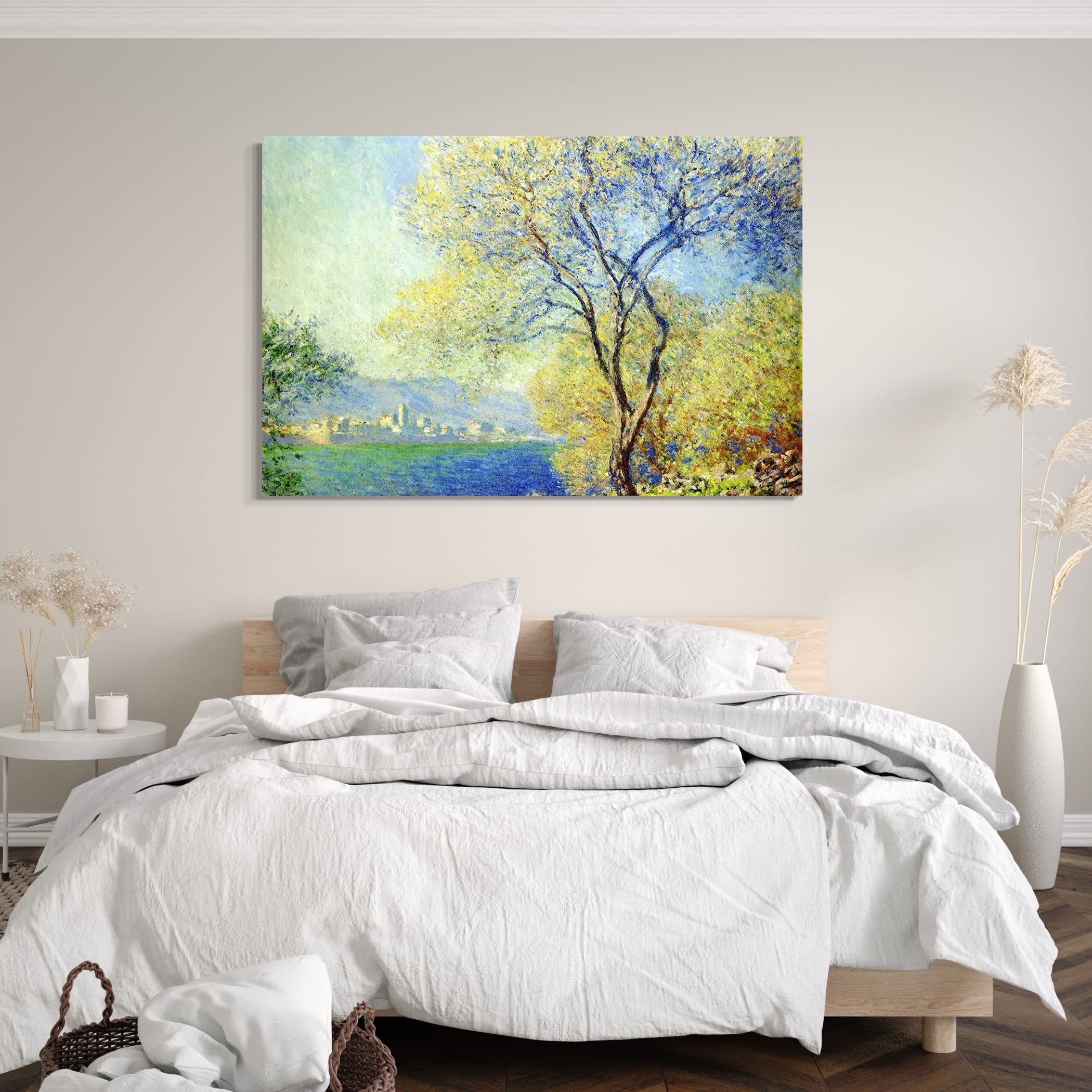 Printed Paintings Stampa su Tela (120x80cm): Claude Monet - Antibes, Vista dal Giardino di Salis