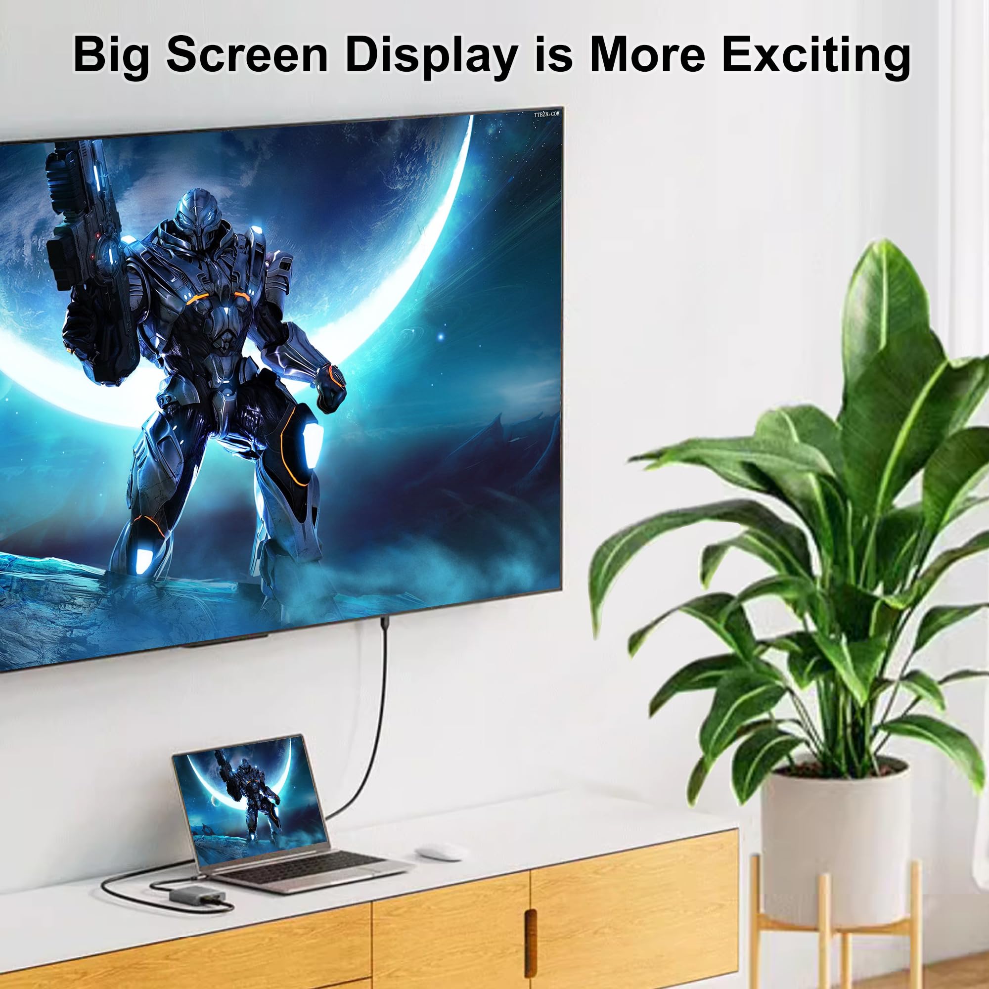 Dnkeaur Dual Monitor Adapter, HDMI Adapter for Dual Monitors, USB C to Dual HDMI Adapter, Docking Station for Laptop Dual Monitor, HDMI Splitter Extended Display, Connect Two Monitors to Laptop