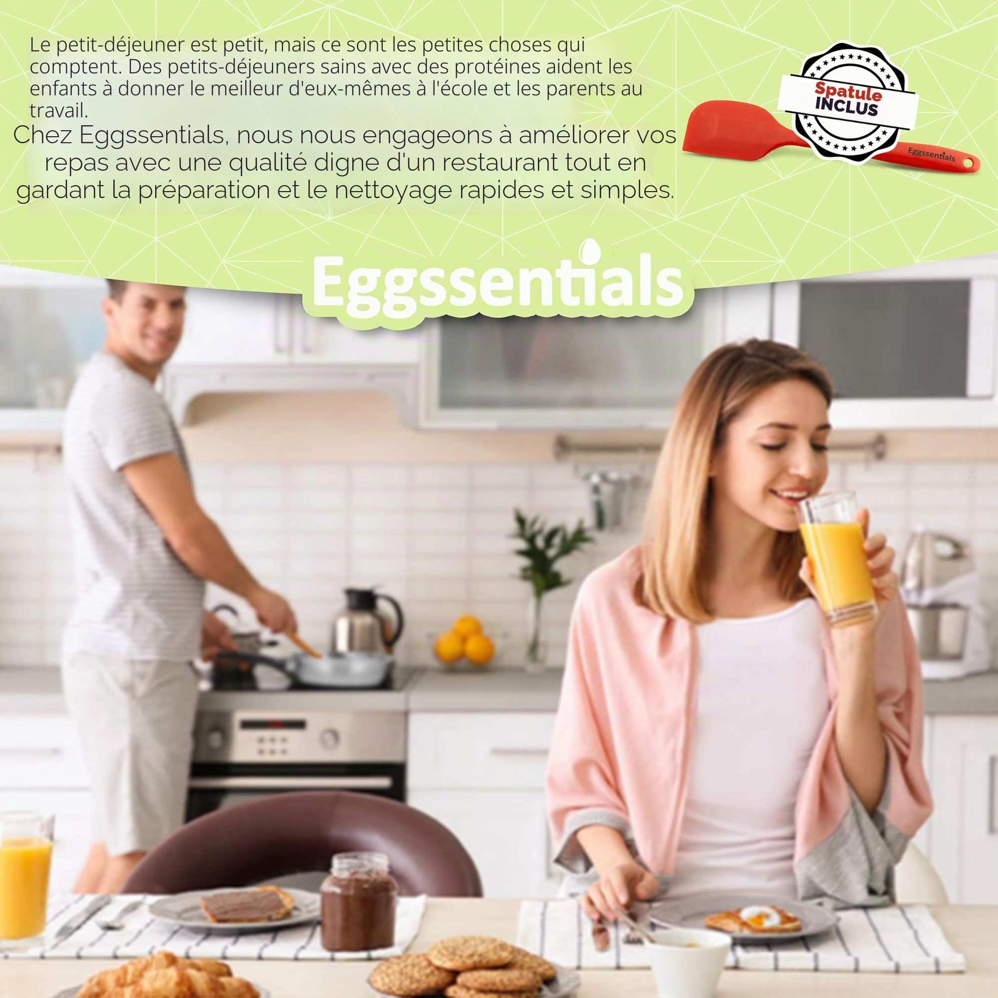 Eggssentials oeufs pochés - 4 tasses antiadhésives pour pocher les œufs - poêle à œufs en acier inoxydable certifiée FDA et qualité alimentaire PFOA avec spatule gratuite