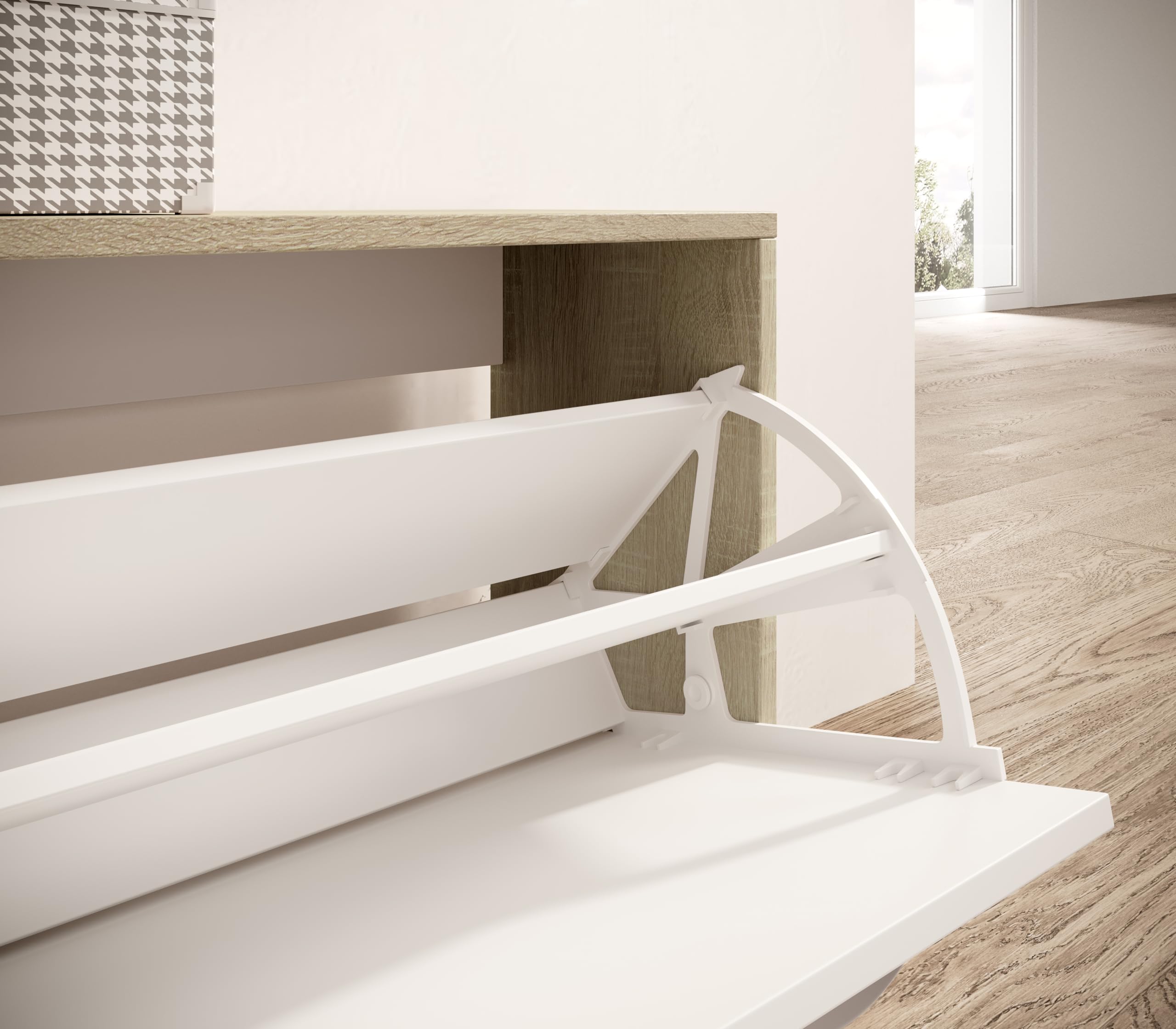 3xEliving Commode élégante Et Spacieuse DEMI 6 Tiroirs 120cm, Blanche