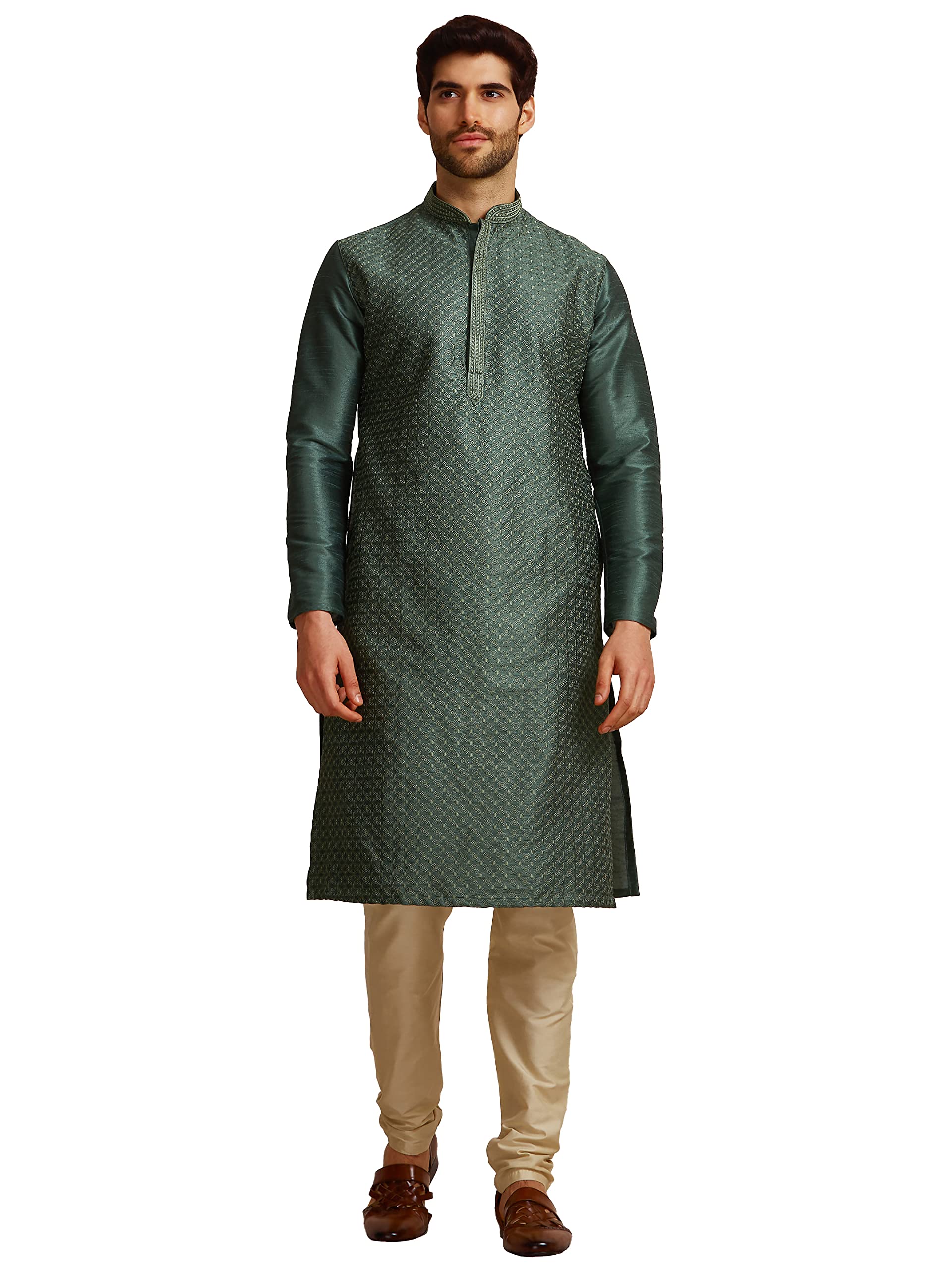 Manyavar Set Kurta da uomo lungo al ginocchio