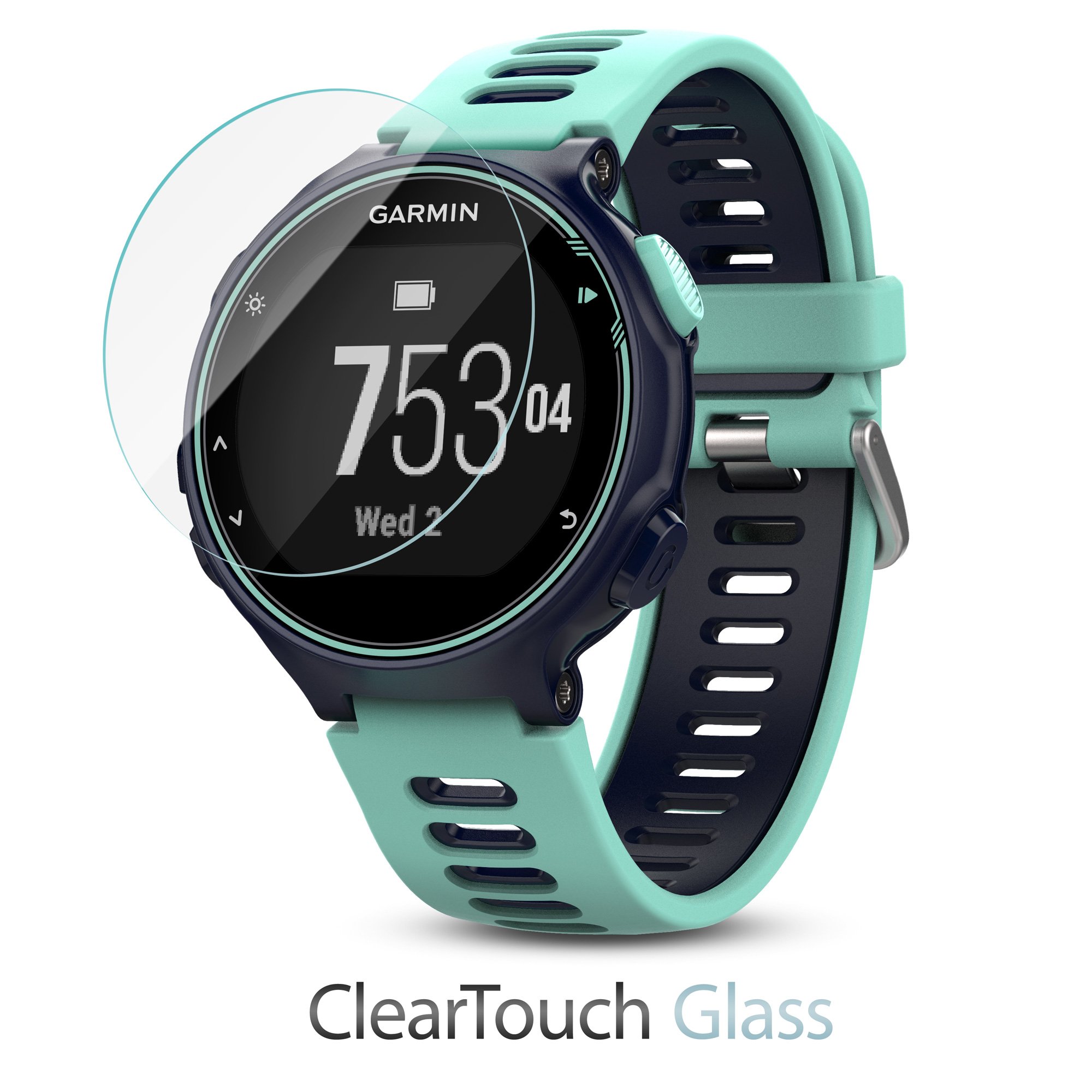 BoxWave Screen Protector Compatible with Garmin Forerunner 735XT - ClearTouch Glass, 9H Tempered Glass Screen Protection
