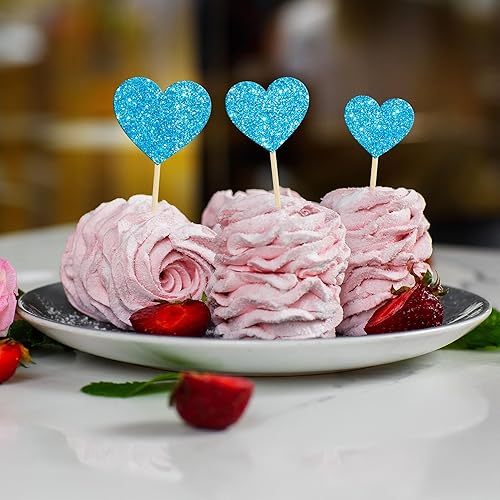 Miniatura 6 de Gyufise 30 piezas de adornos para cupcakes con purpurina de amor dulce para cupcakes, decoración de pasteles para el día de San Valentín, decoración
