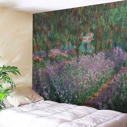 Miniatura 8 de WIHVE - Tapiz para colgar en la pared, de diseño floral bohemio, hippie, psicodélico, étnico, decorativo, de tela para dormitorio, decoración del