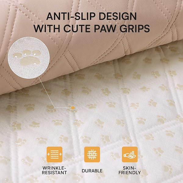 luciphia Copridivano per Cani Impermeabile, Coperta per Cani 100% Impermeabile con Punti Antiscivolo Tappetino Protezione per Mobili Bambini Cane Gatti Lavaggio in Lavatrice Beige kaki 76_x_178cm - 2