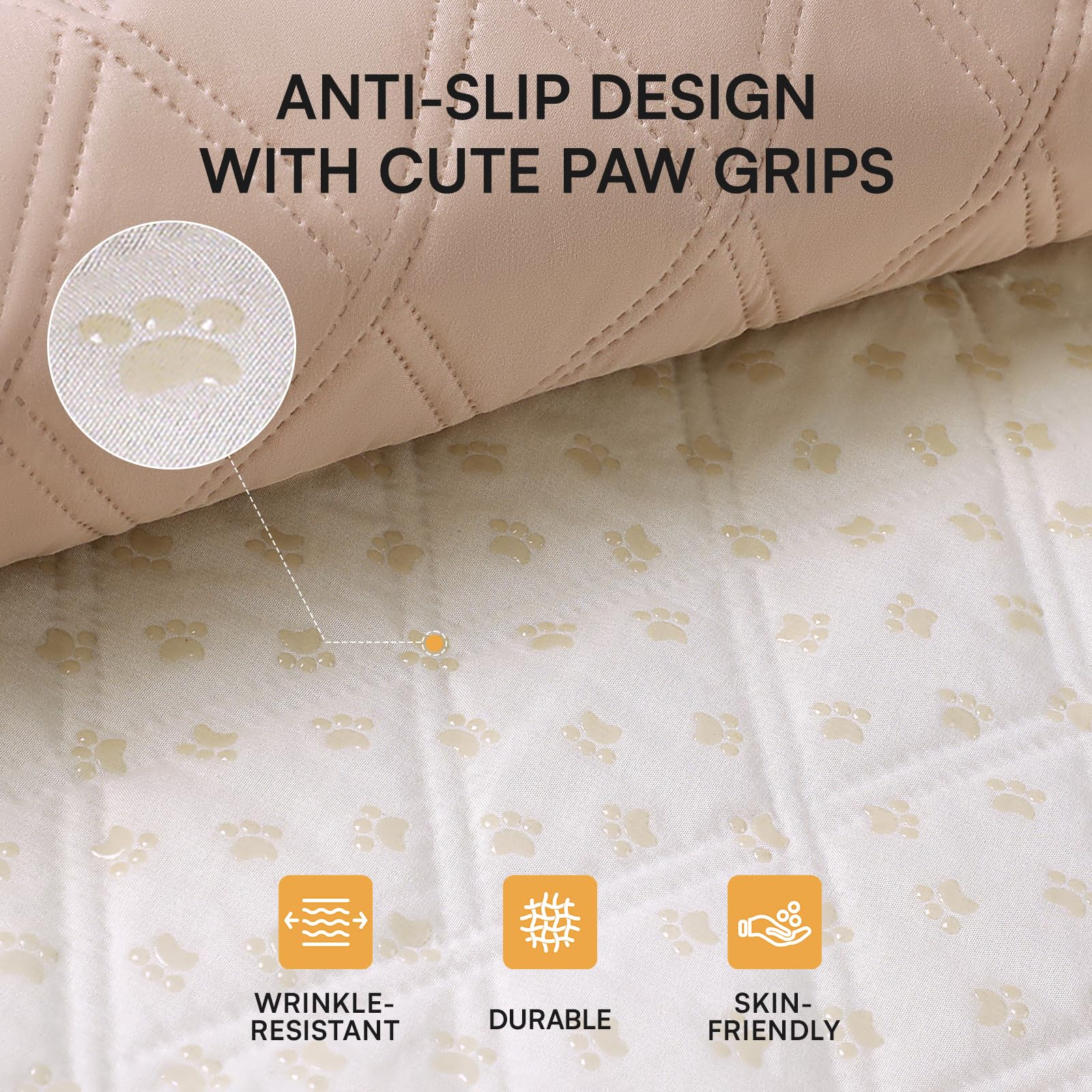 luciphia Copridivano per Cani Impermeabile, Coperta per Cani 100% Impermeabile con Punti Antiscivolo Tappetino Protezione per Mobili Bambini Cane Gatti Lavaggio in Lavatrice Beige kaki 173_x_208cm