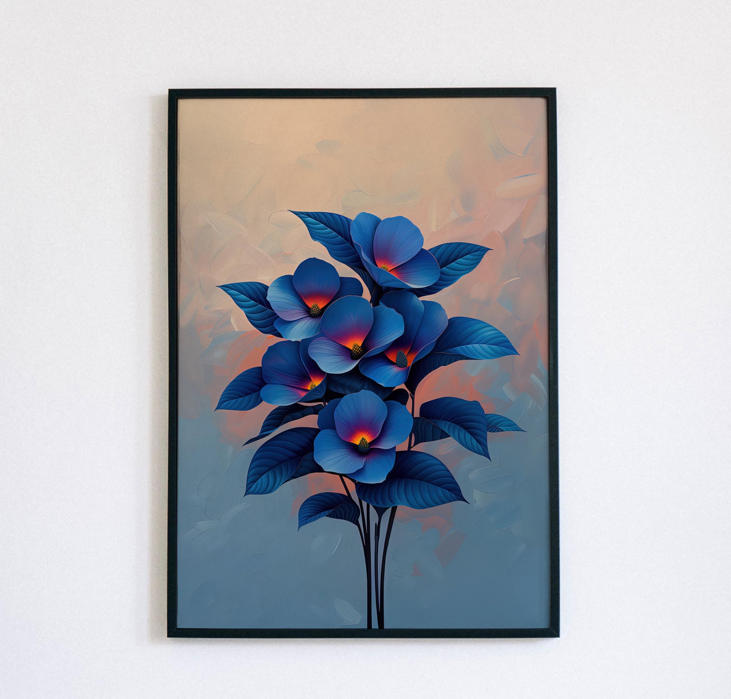 TONGYINLI Abstract Botanical Art Canvas Print, Sunset Background Wall Picture, Botanical Painting - Home Office Living Room Decor(70x100cm/Frameless)