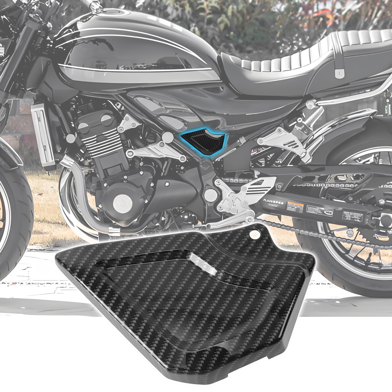 WOOGA Moto Accessoires Couvercle de Rabat du Cadre Supérieur et du Panneau Latéral Central fits for KA&WA&SA&KI Z900RS/CAFE Z 900RS Z-900-RS Accessoires 2018-2024