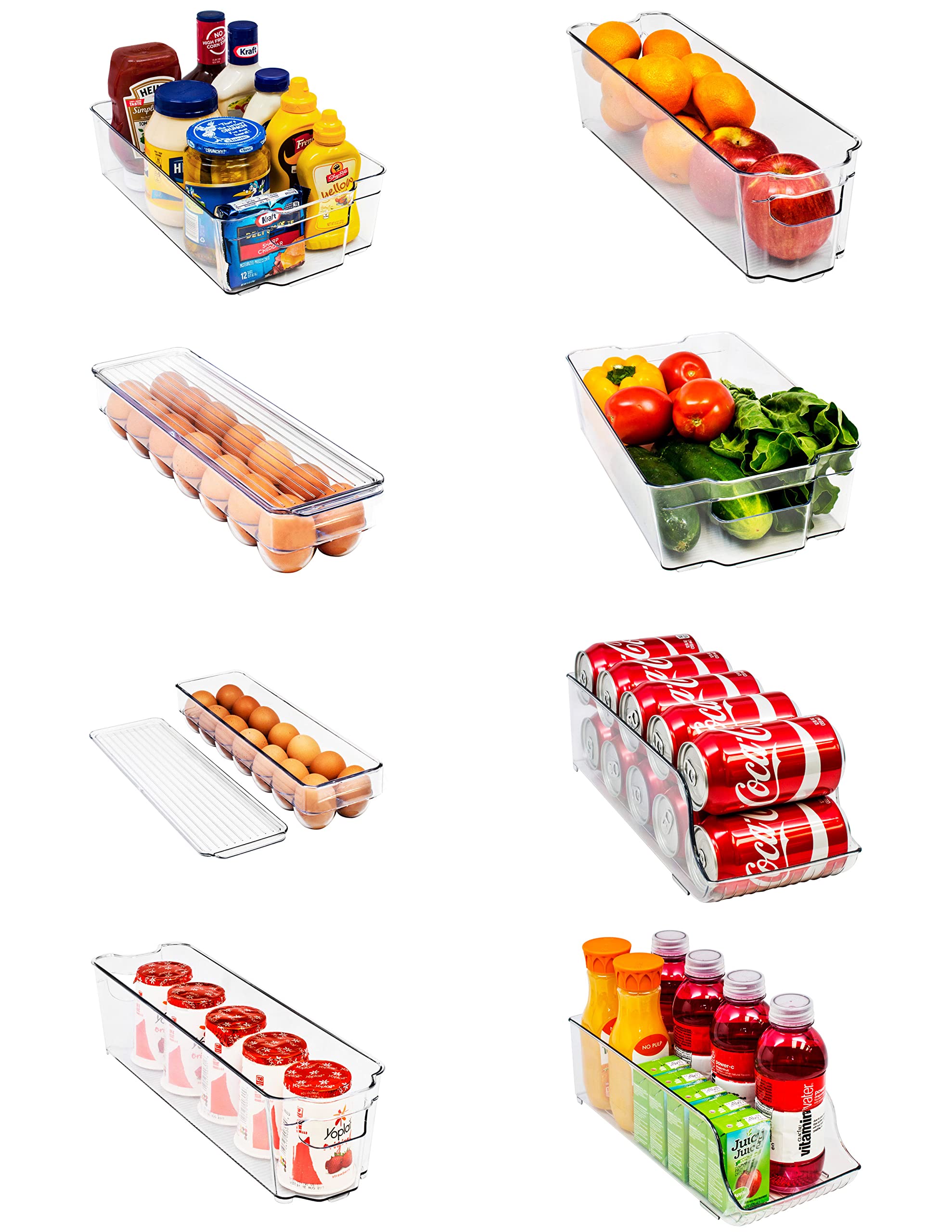 Sorbus Fridge Bins and Freezer Bins Refrigerator Organizer Stackable