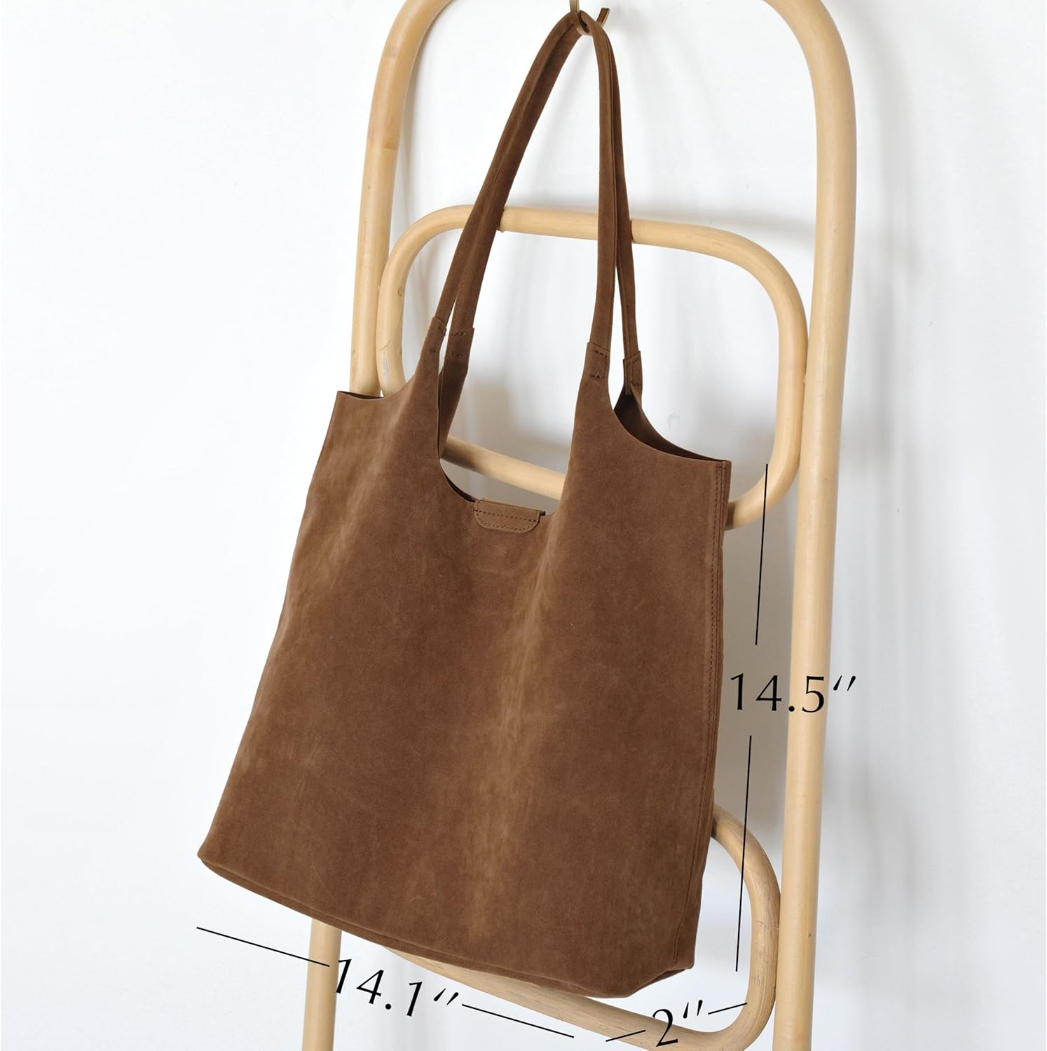 Soft Faux Suede Tote Bag for Women - Magnetic Closure Hobo Handbag, Casual Vegan Leather Purse​