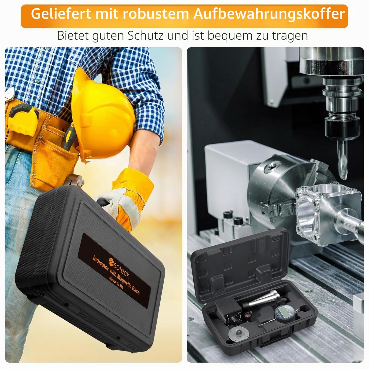 Neoteck Messuhr Digital und Magnetfuß, 25,4 mm Zoll/metrische Umrechnung 0-1 Zoll/Auto-Aus-Messwerkzeug Elektronische Messuhr für Labor Werkstatt 3D Drucker
