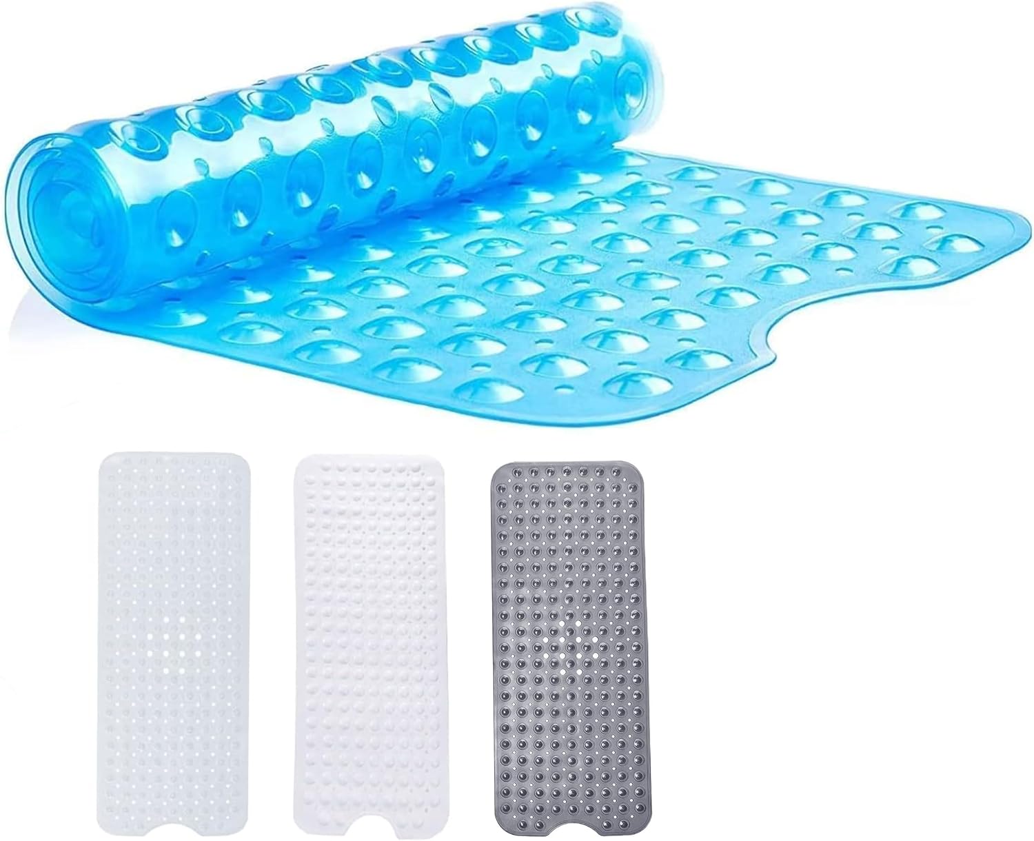 Hafaa Shower Bath Mat Non Slip Anti Mould & Mildew Long Rubber