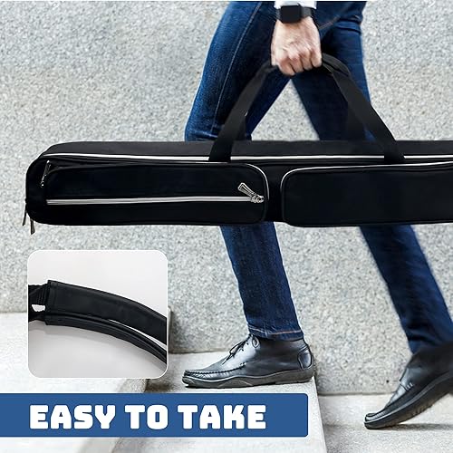 Miniatura 6 de 2x2 Pool Cue Case, Heavy Duty Oxford Wear-Resistant Soft Billiard Cue Stick Case Bag with Adjustable Shoulder Strap, Pool Stick Case for 2 Sticks 2