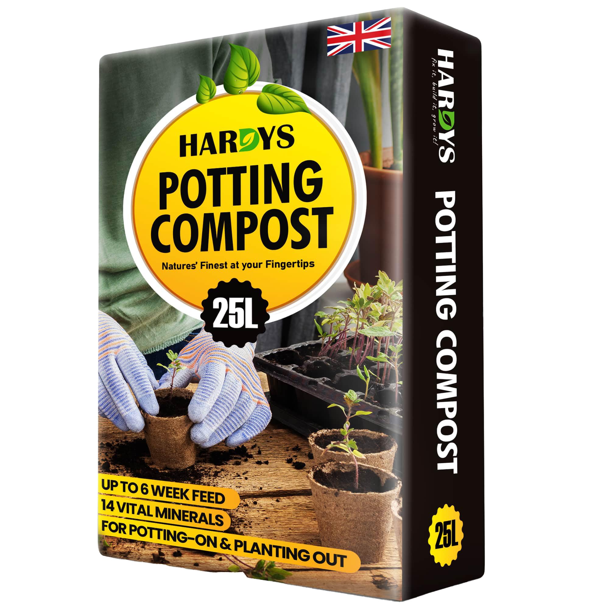 Hardys 25L John Innes No.2 Potting Compost - Special Formula Potting-On Compost | Establishes Strong Healthy Roots | Rich Nutrient Content Soil for Garden & Indoor House Plants