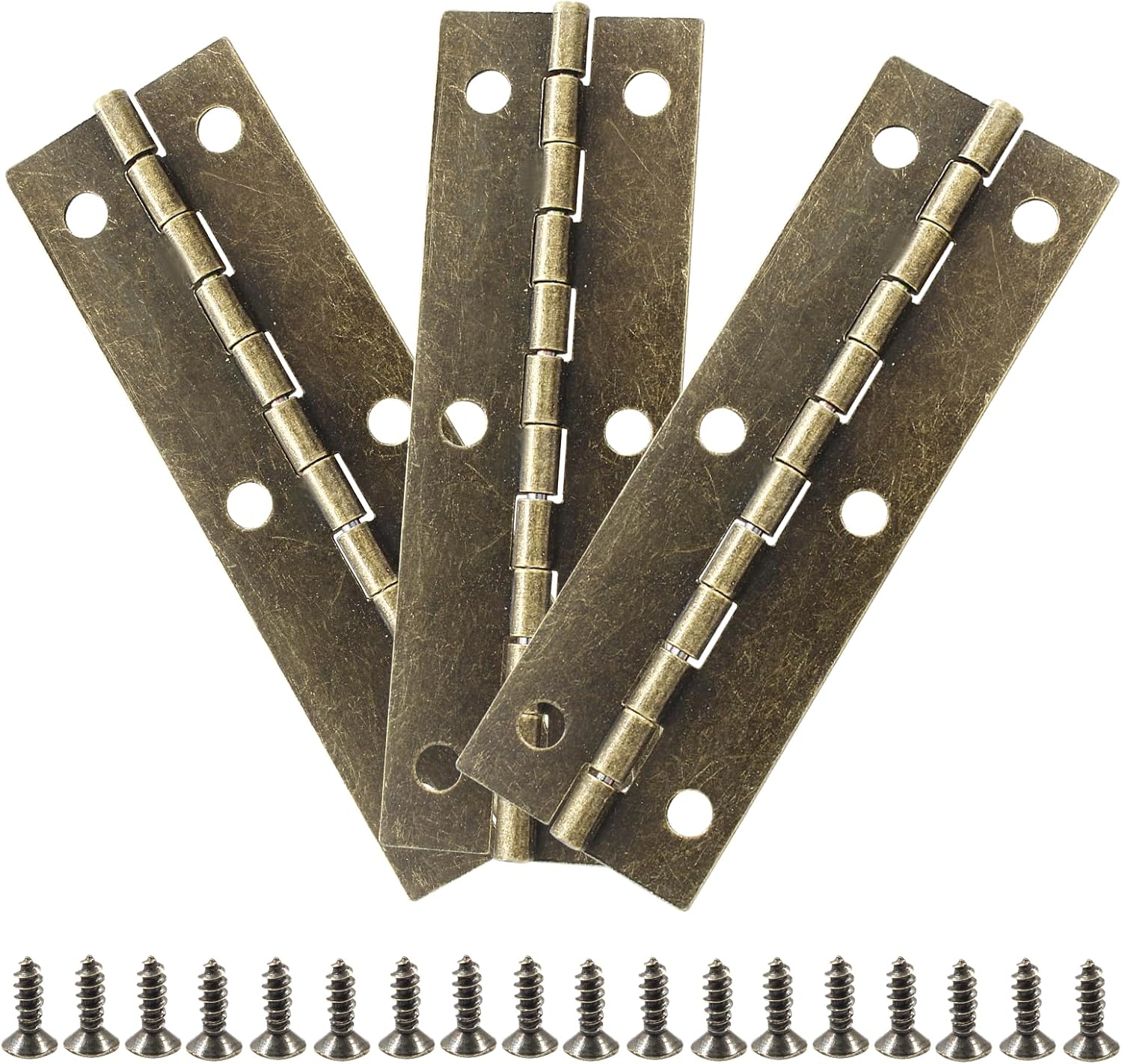 Bivethoi 48PCS Metal Foldable Butt Hinge, Black Solid Butt Hinges Small Hinges Mini Hinges Home Furniture Hardware Butt Hinge for Cabinet Door Closet (25 * 19MM)