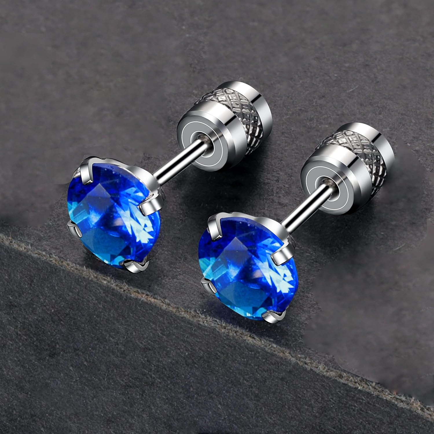 VOLUKA Cubic Zirconia Stainless Steel Screw Earrings - Titanium Screw Back Earrings 20G Pure Titanium Earpost - Hypoallergenic for Women Men Trendy Cartilage Stud Earrings - Image 4