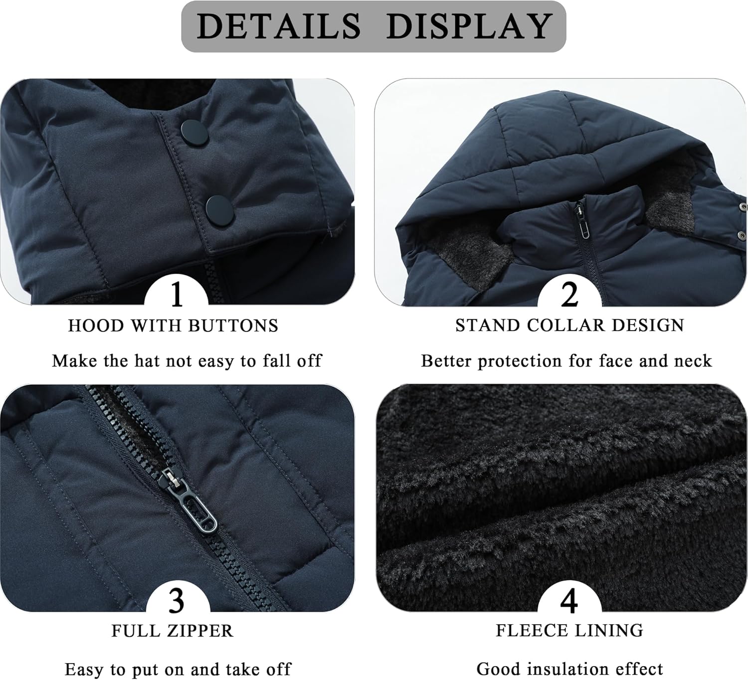 Boy's Waterproof Winter Coat Warm Down Jacket Insulated Fleece-Lined Puffer Parka Hooded Outerwear for Kids - Image 4