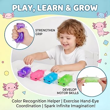 4Pcs Squishy Blobofish Toy, Fidget Stress Axolotl Squishy
