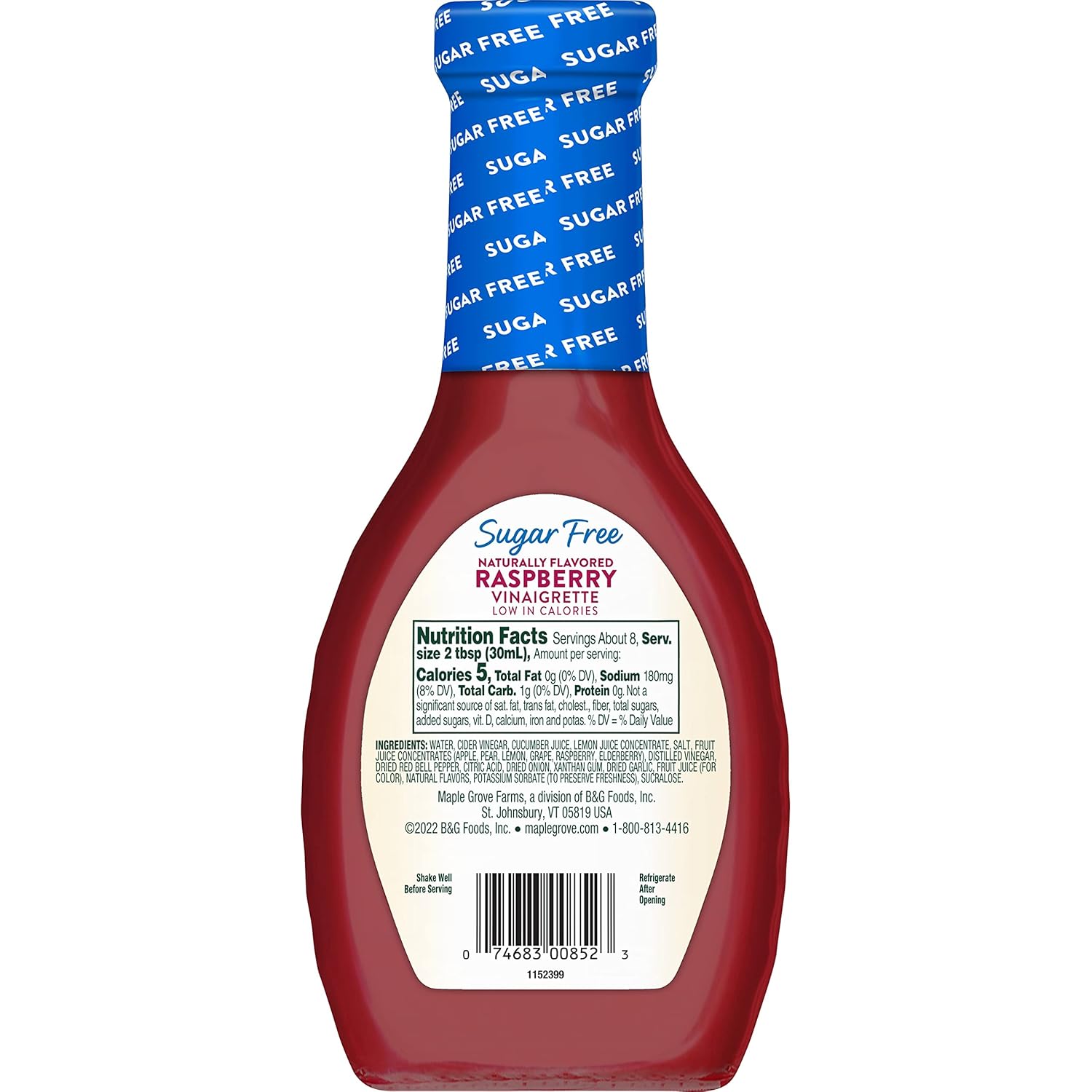 Maple Grove Farms Sugar Free Salad Dressing, Raspberry Vinaigrette, 8 Ounce (Pack of 12)
