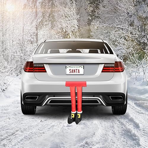 Miniatura 3 de Tronco patas de Papá Noel decoración de coche de Navidad, patas de Papá Noel rellenas para coche, vacaciones, Navidad, pies de Papá Noel, accesorios