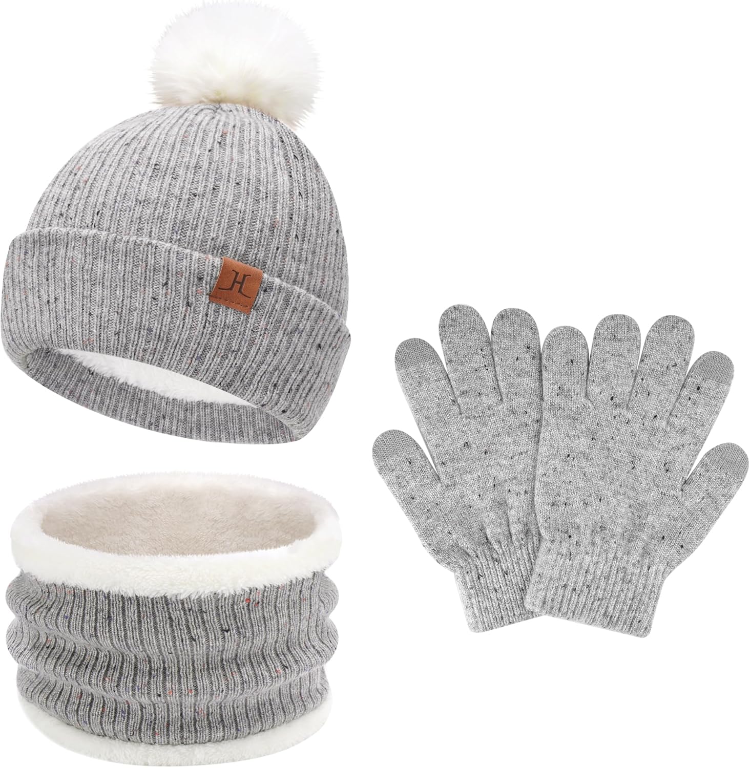 ZASFOU Kinder Winter Set - Mütze Schal Handschuhe Für 2-7 Jahre