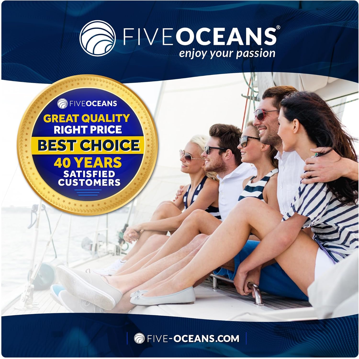 Five Oceans Kayak Drain Plug - Boat Plug, Stainless Steel, Silver, 1-1/4-Inch Transom Hole, Oval Shape, Thread with Rubber Washer Gaskets - FO2063