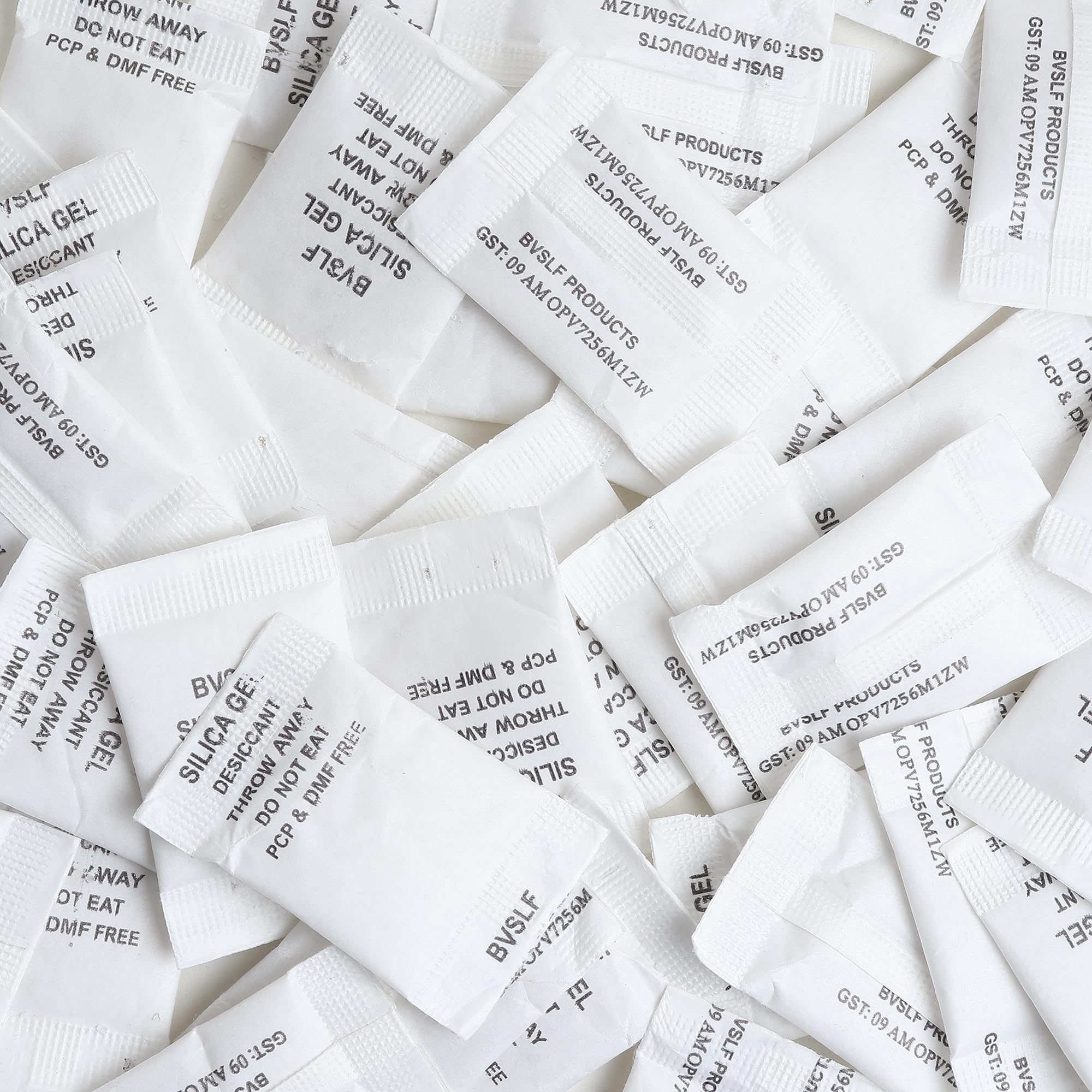 bvslf Silica Gel 5 Gram Pouch of 50 Packets (5gm / 50 packets) | Silica Gel Pouches for Room Kitchen Wardrobe Cupboard car Bedroom Camera Lenses Shoes
