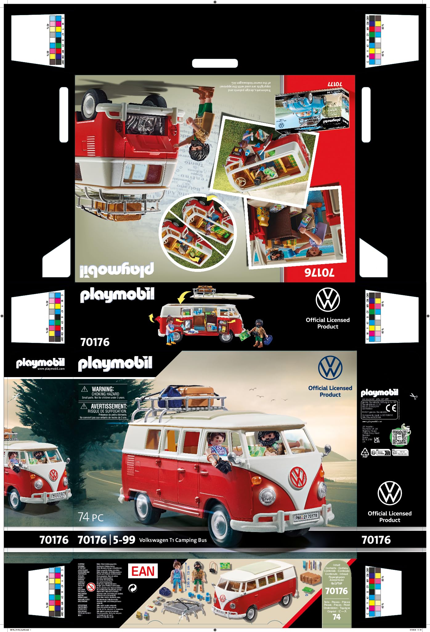 PLAYMOBIL | Volkswagen | T1 Camping Bus |Sammelauto | Für Kinder und Erwachsene | 70176