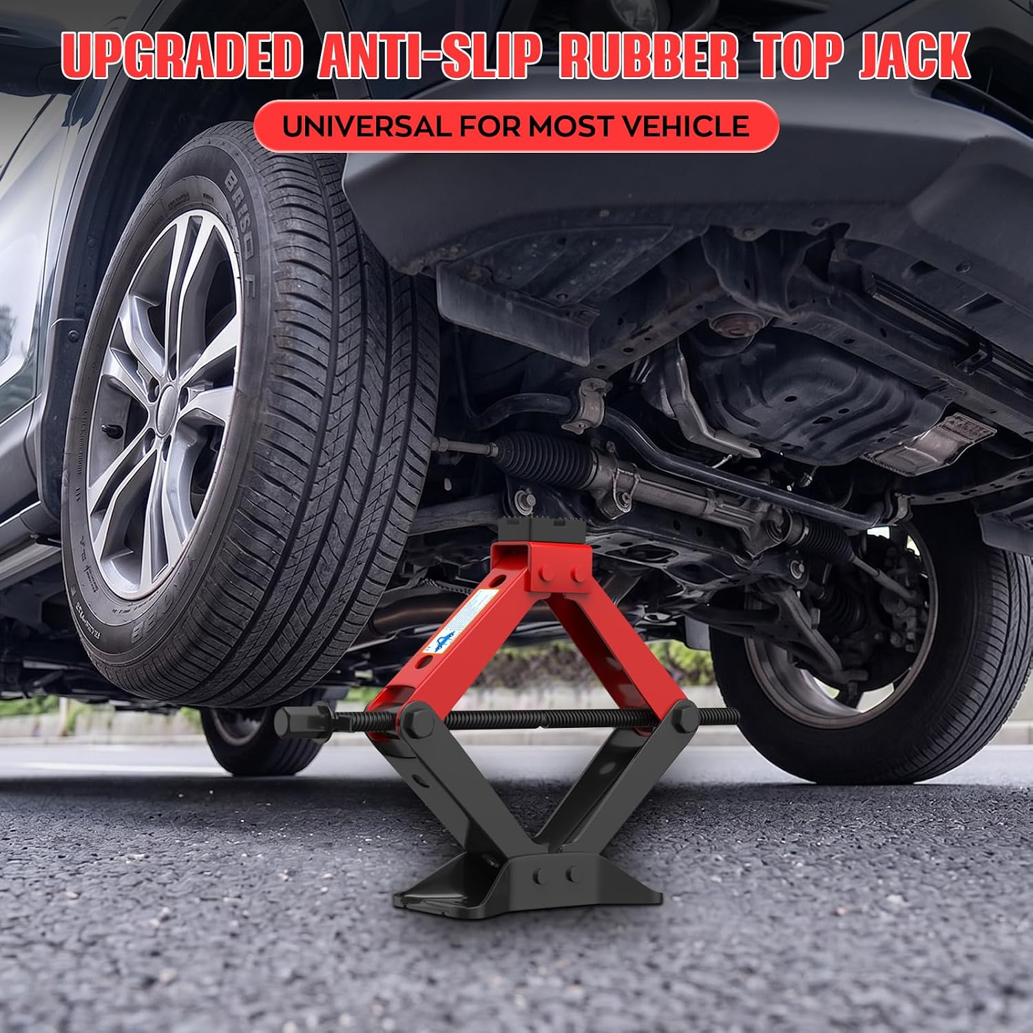 Portable Car Jack Kit 3 Ton, Heavy Duty Scissor Jack for Car, Spair Tire Changing kit with Lug Wrench, Emergency Kit for Car SUV MPV