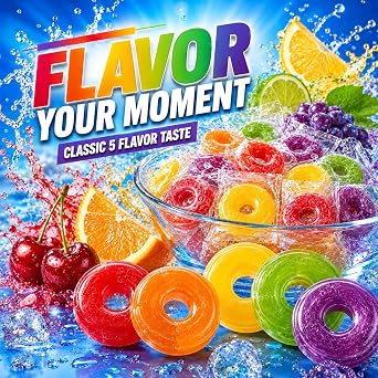 5 Flavors Hard Candy Assorted Fruity Flavors Individually Wrapped 2 lb Bulk Bag