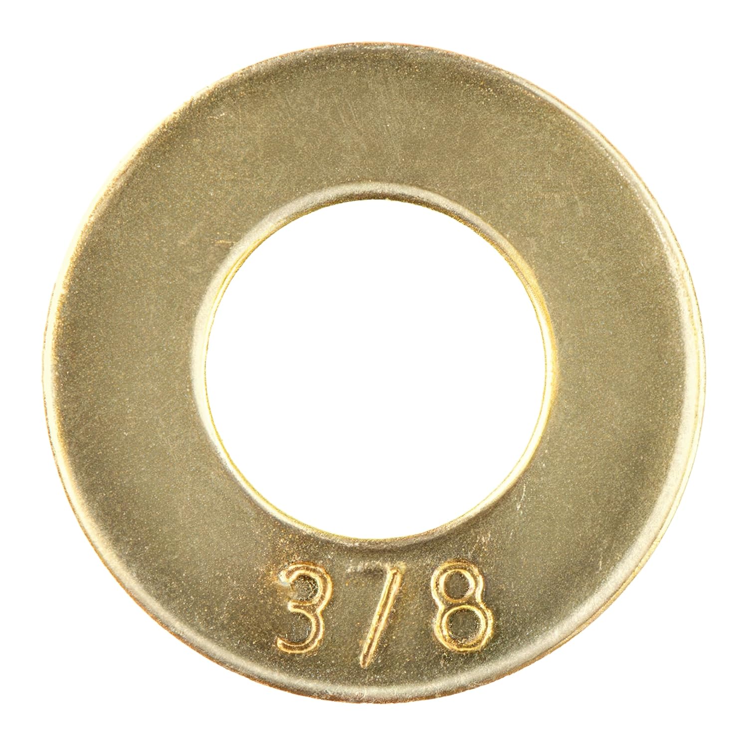 MakersBolt 3/8" Grade 8 SAE Flat Washers (100 Pack) - Thru-Hardened Yellow Zinc for High-Strength Bolting