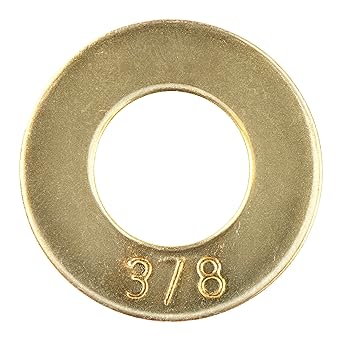 3/8" 100 Pack Grade 8 SAE Washer, Thru-Hardened, Yellow Zinc by Makers Bolt