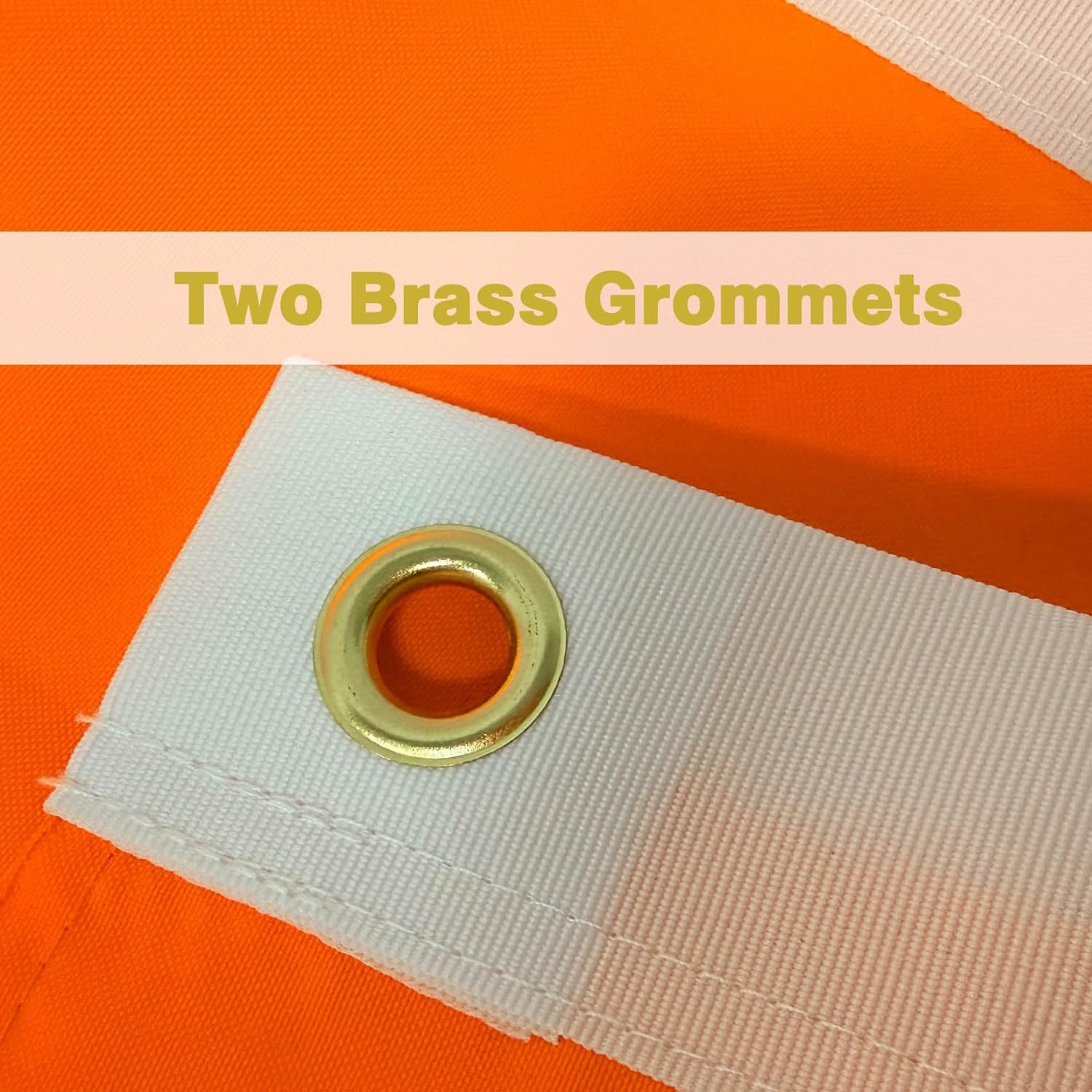 2 Pack Heavy Duty Orange Safety Flag 3x5 FT For Boat UTV ATV Bicycle Car | Four Rows Stitching Fly Ends With 2 Brass Grommets | Attention Safety Flags 36x60 Inch Decoration Gift Warning Bright Orange Banner