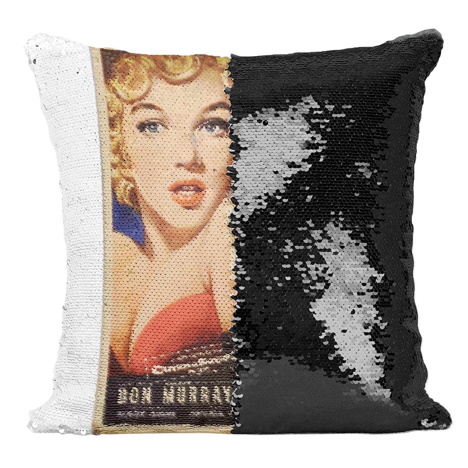 Affiche de Film Bus Stop Coussin Sequin Paillettes Noir Déco Cinéma Vintage